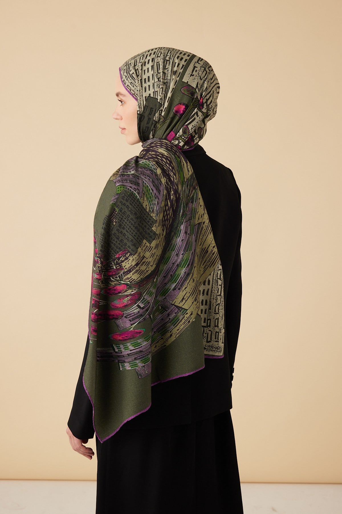 HAYAT YÜN İPEK KAŞMİR ŞAL 70*200 CM - FUŞYA