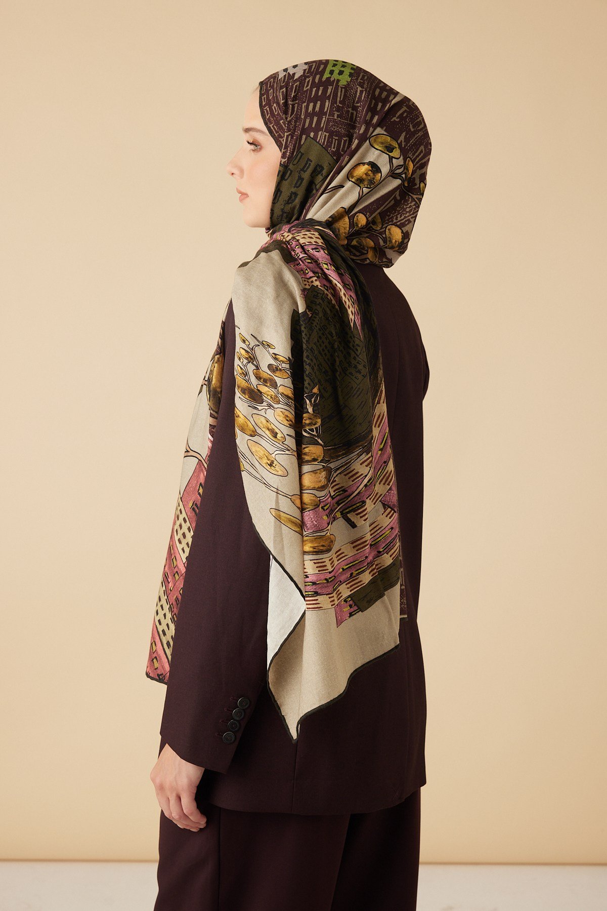 HAYAT YÜN İPEK KAŞMİR ŞAL 70*200 CM - HAKİ