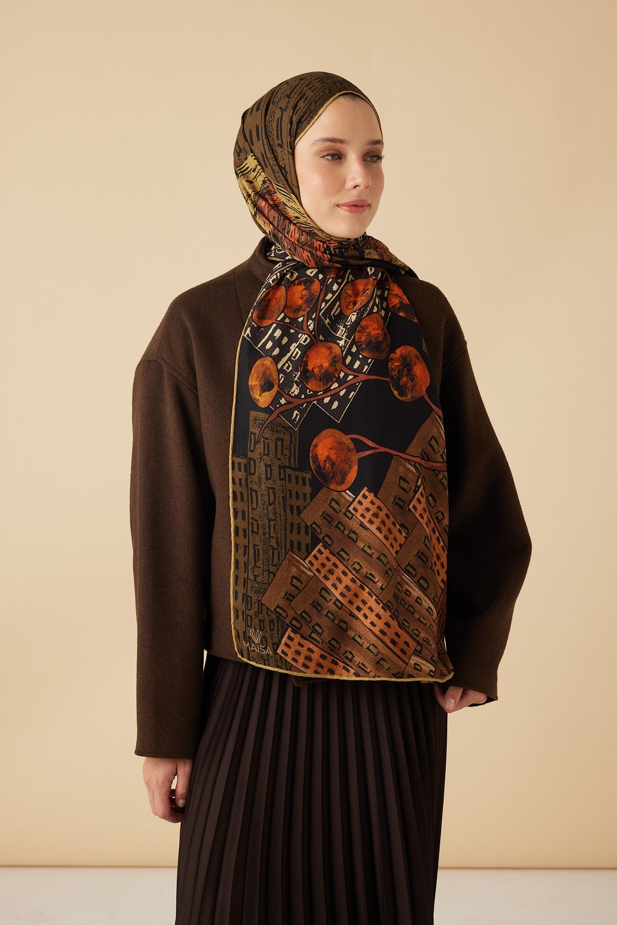 HAYAT YÜN İPEK KAŞMİR ŞAL 70*200 CM - TURUNCU