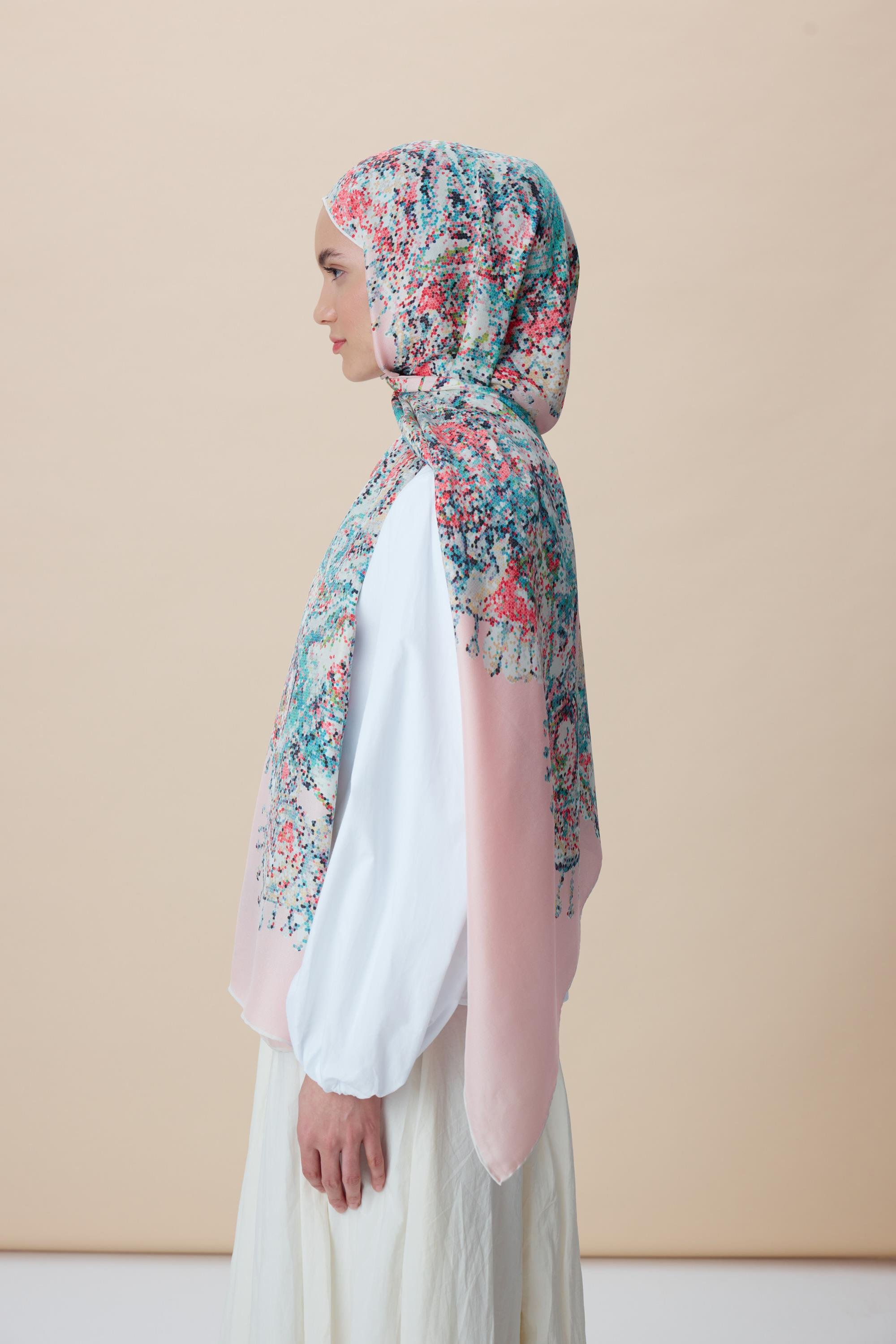 HAZİNE PAMUK İPEK ŞAL 70*190 CM - PEMBE