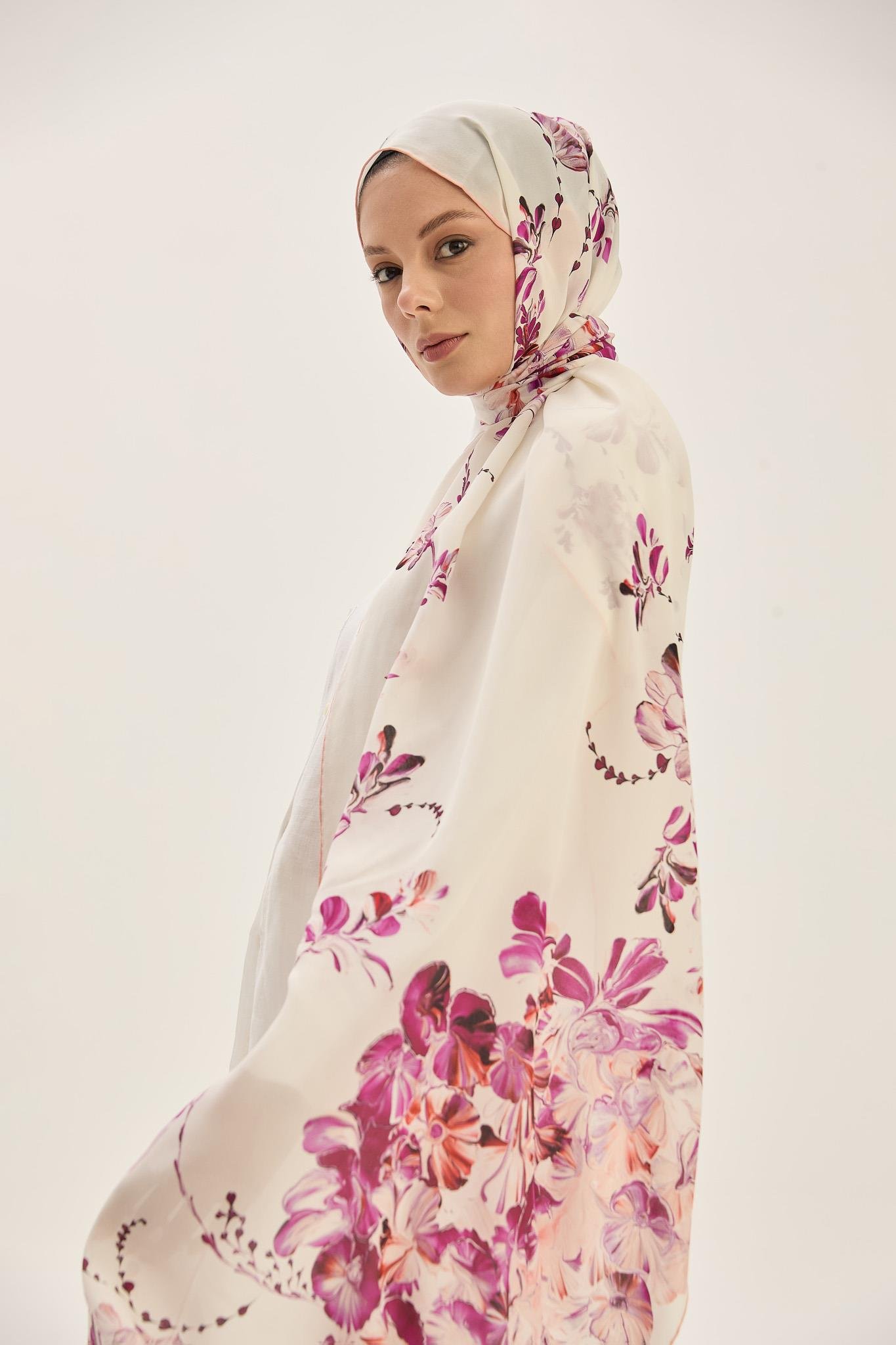 HELYA KREP İPEK ŞAL 70*190 CM - SOMON