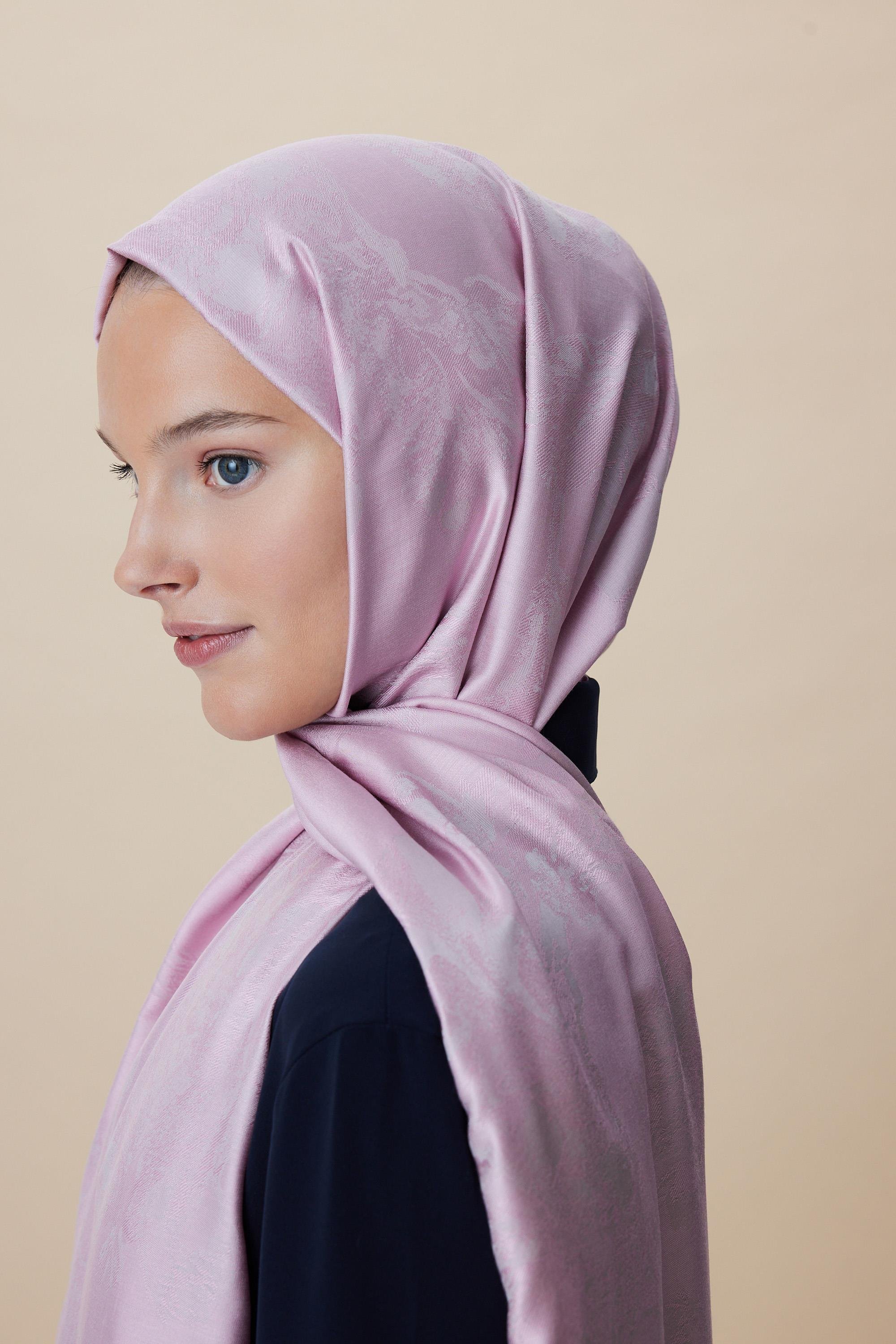 JADE MODAL İPEK JAKARLI ŞAL 70*200 CM - PEMBE