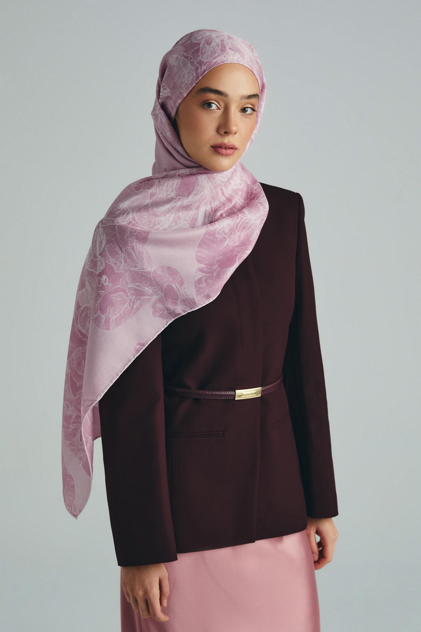 KEHRİBAR PAMUK İPEK ŞAL 70*190 CM -PEMBE