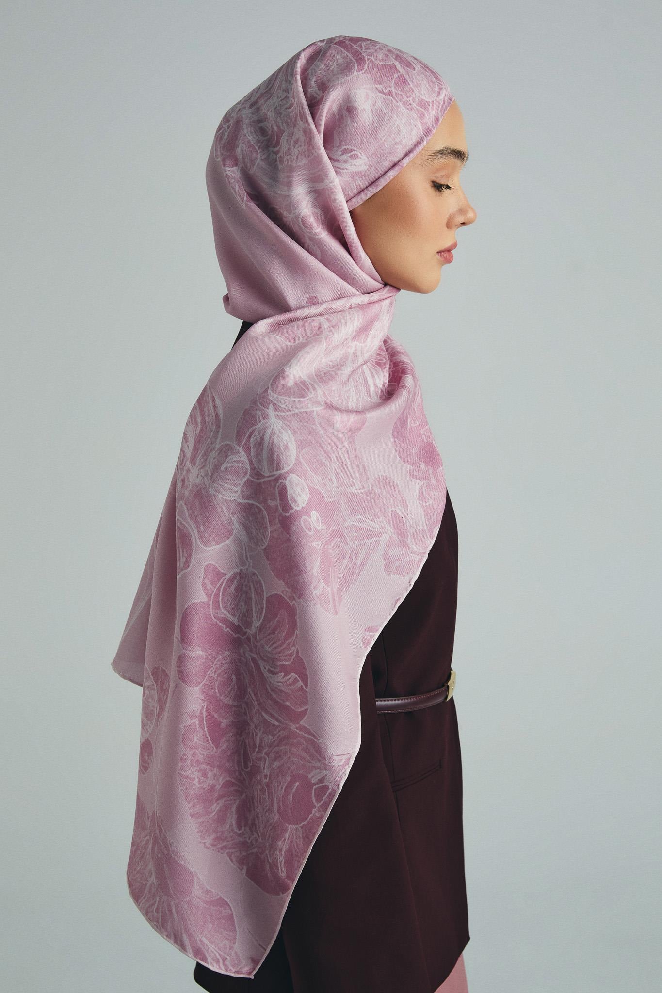 KEHRİBAR PAMUK İPEK ŞAL 70*190 CM -PEMBE