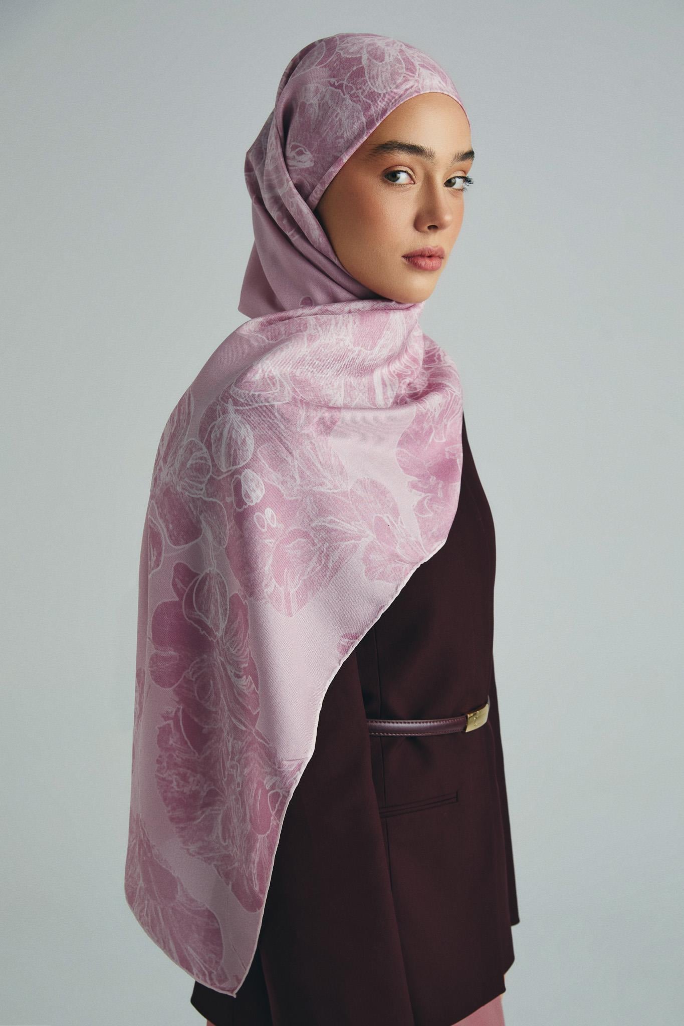 KEHRİBAR PAMUK İPEK ŞAL 70*190 CM -PEMBE