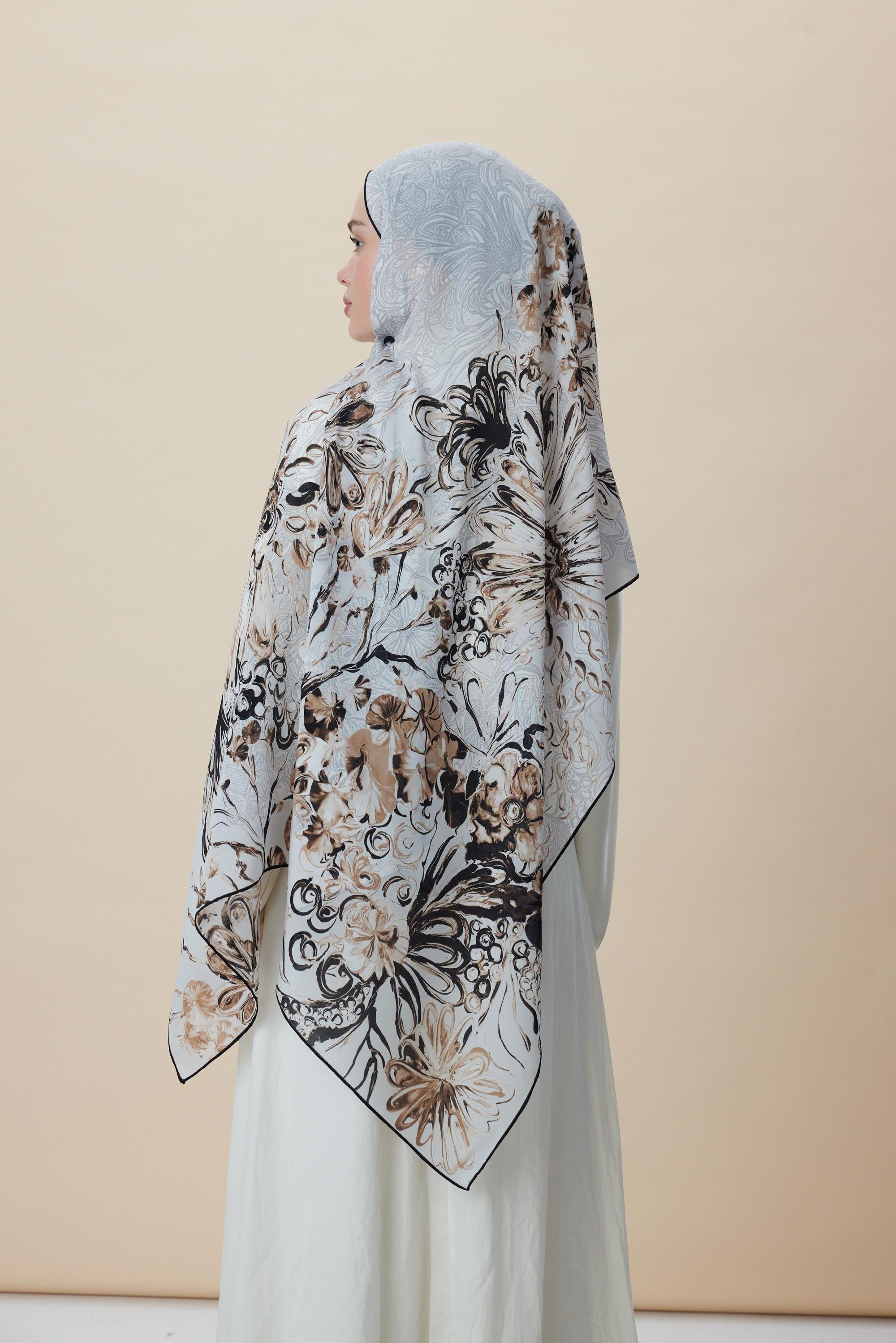 KORAL KREP İPEK ŞAL 70*190 CM - TAŞ