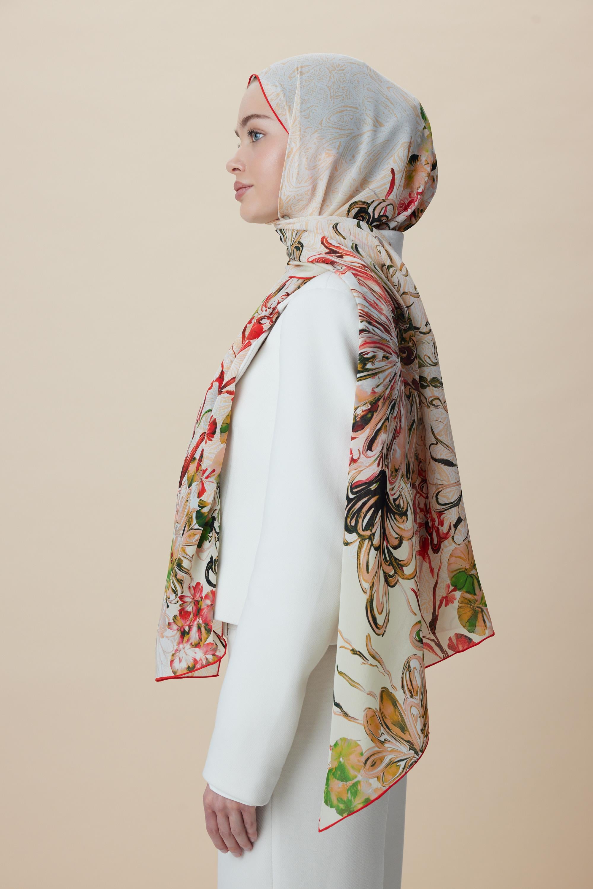 KORAL KREP İPEK ŞAL 70*190 CM - YEŞİL
