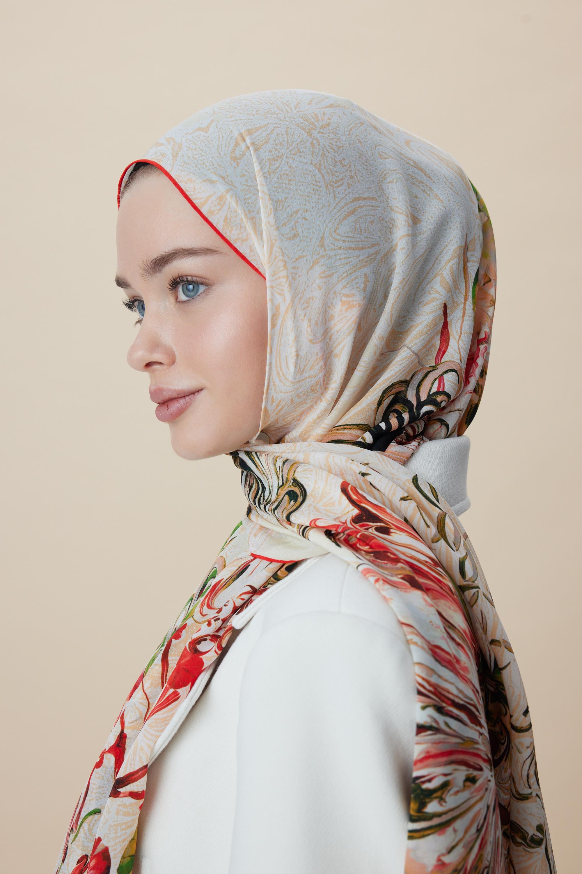 KORAL KREP İPEK ŞAL 70*190 CM - YEŞİL