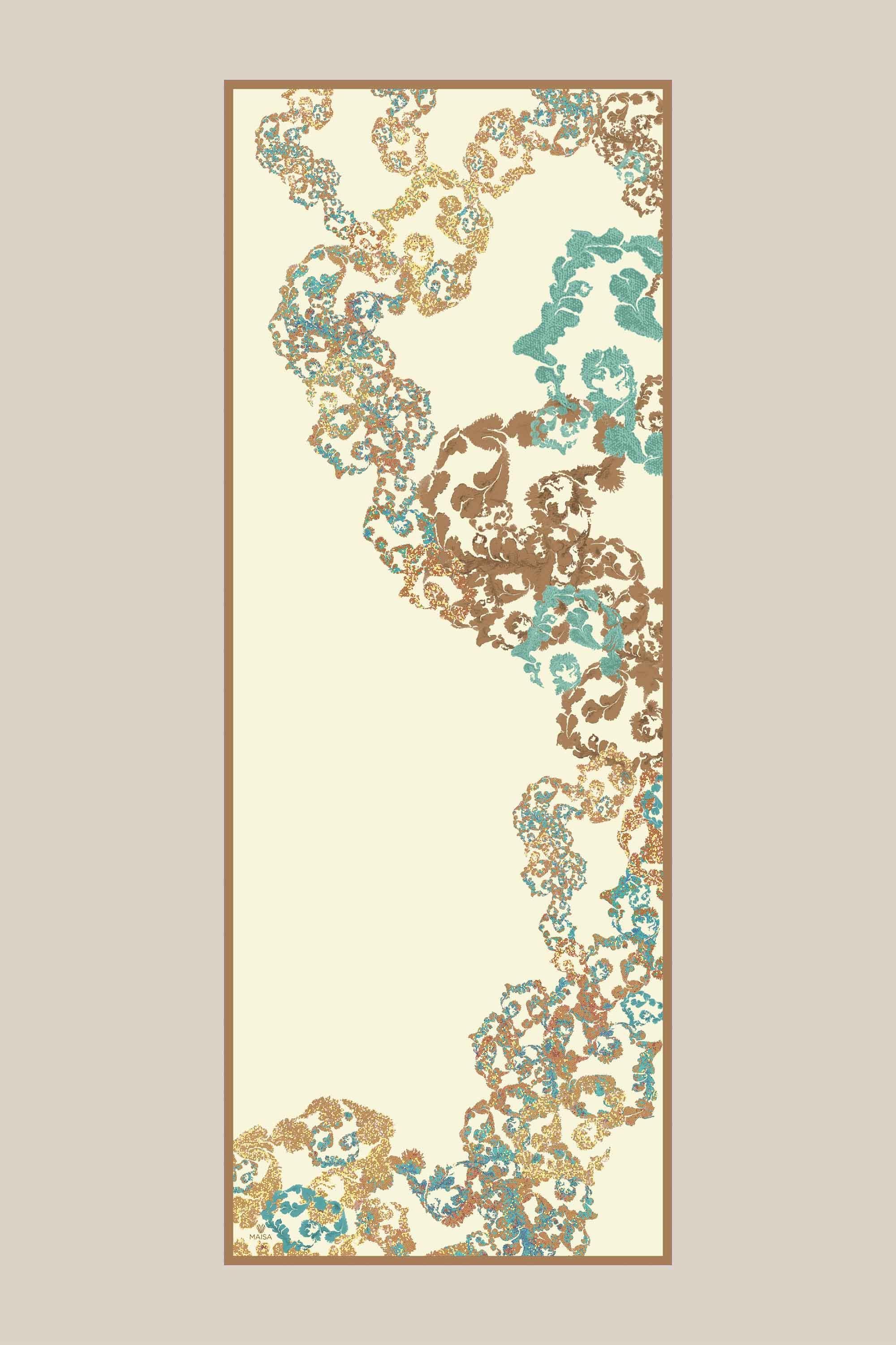 LAGÜN FLOŞ VİSKON ŞAL 70*190 CM - KREM