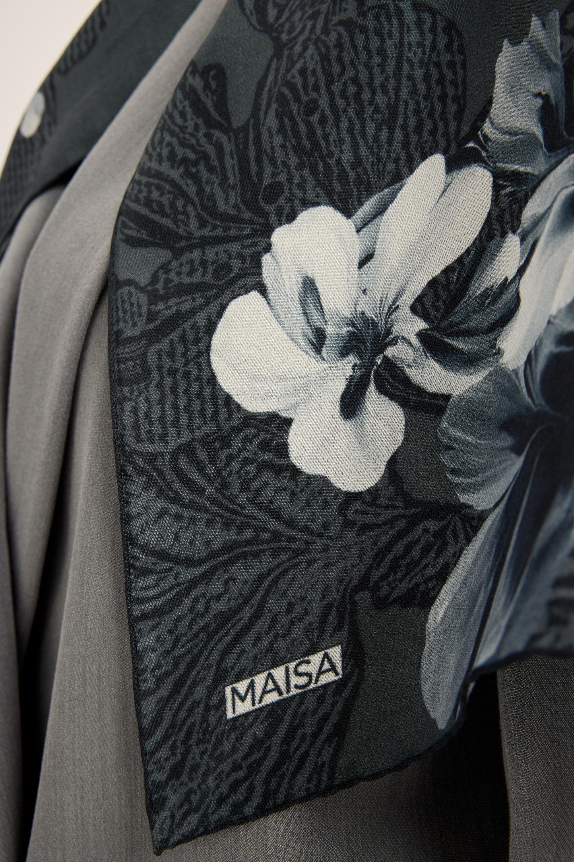 LAL PAMUK İPEK ŞAL 70*190 CM - ANTRASİT