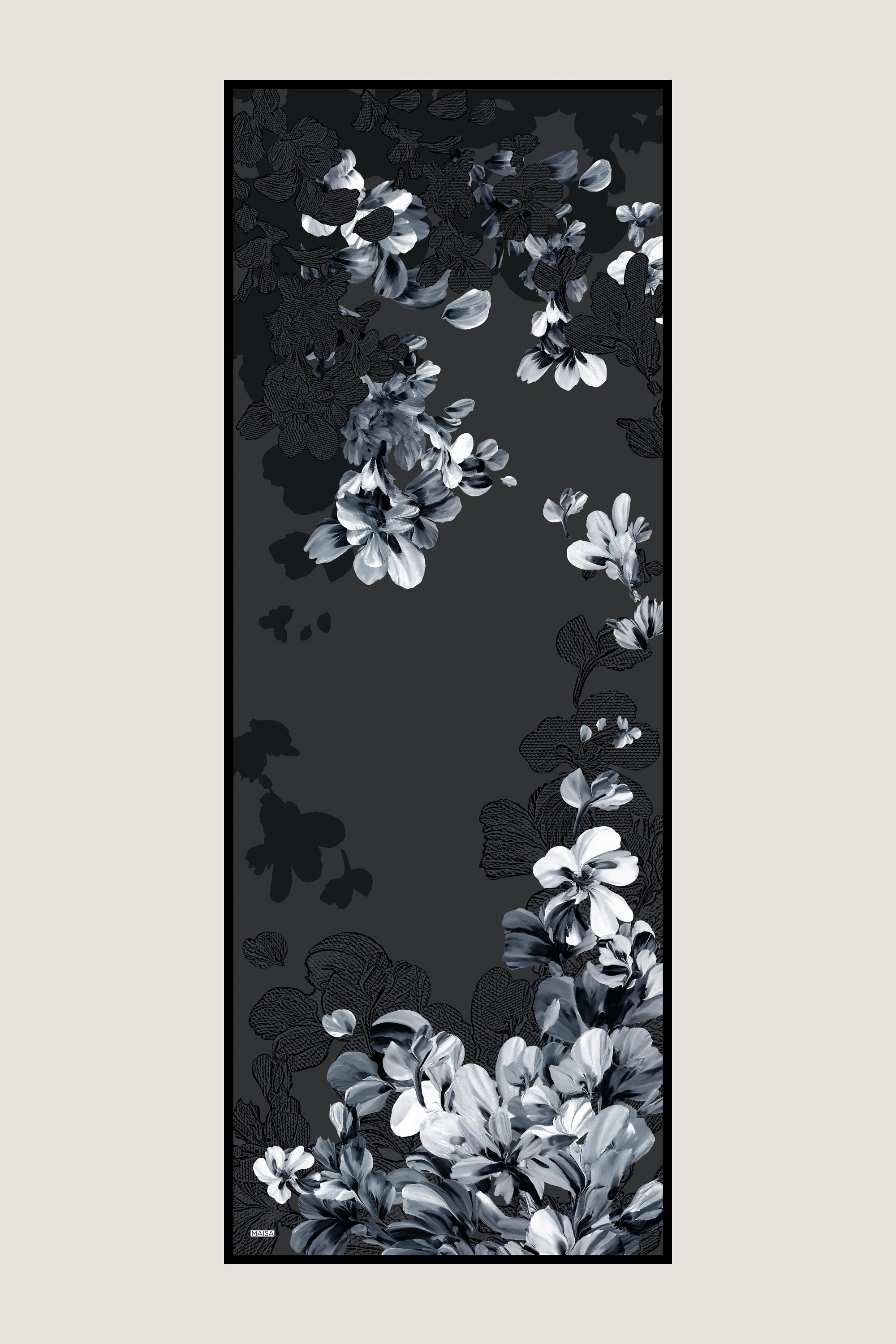 LAL PAMUK İPEK ŞAL 70*190 CM - ANTRASİT