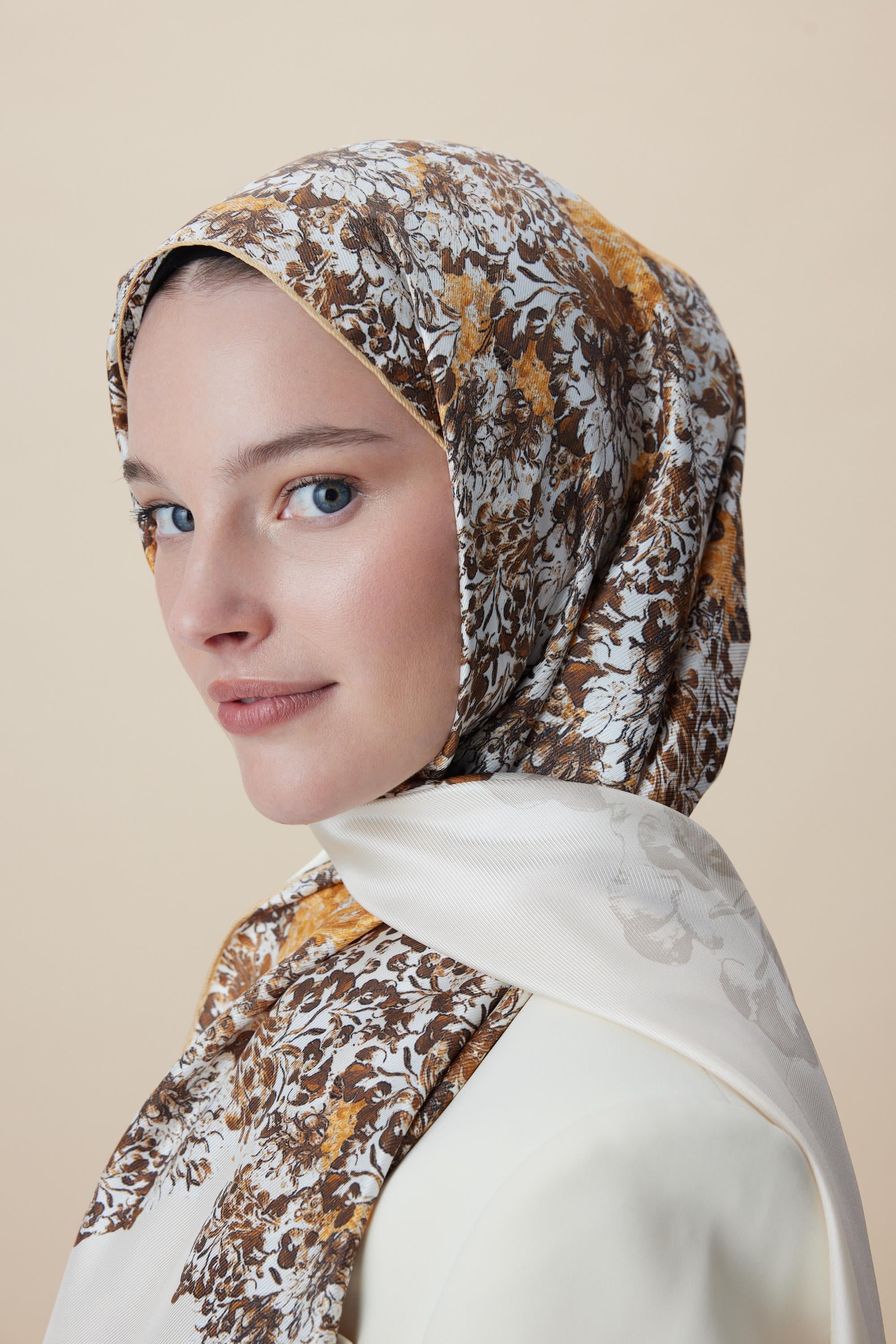 LARİN MULBERRY İPEK ŞAL 70*190 - BEJ