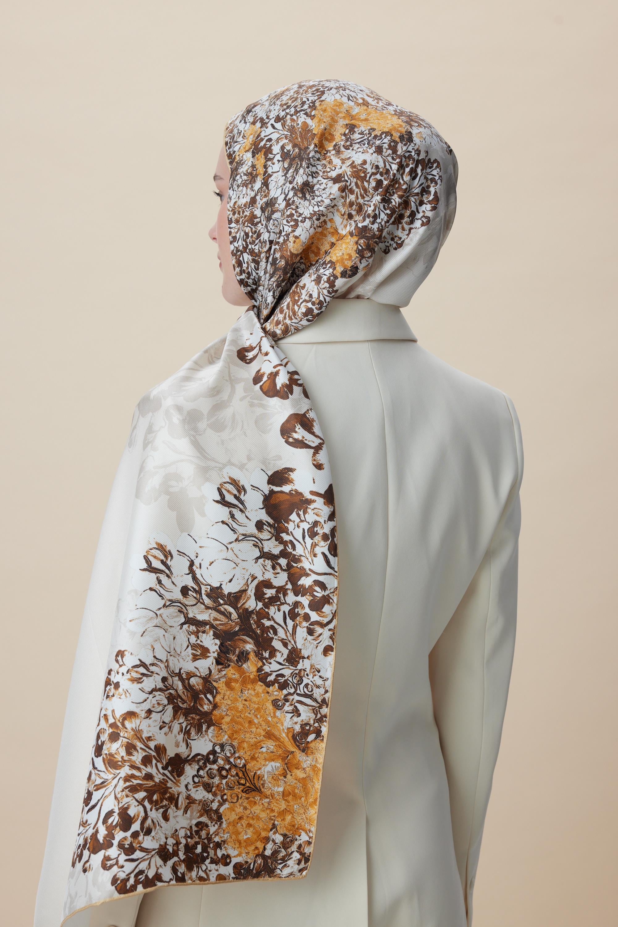 LARİN MULBERRY İPEK ŞAL 70*190 - BEJ
