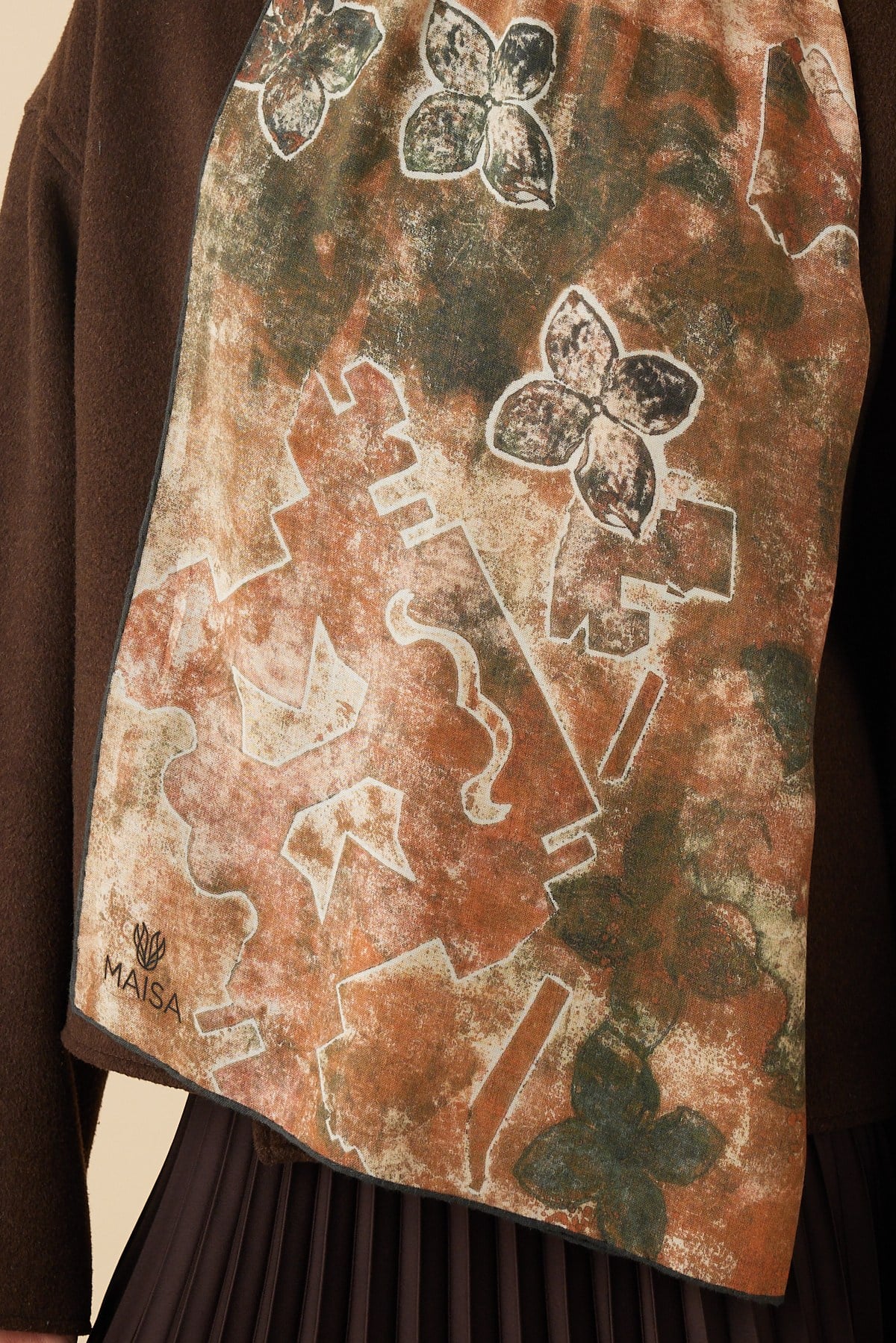 LATİF YÜN MODAL ŞAL 70*200 CM - TABA
