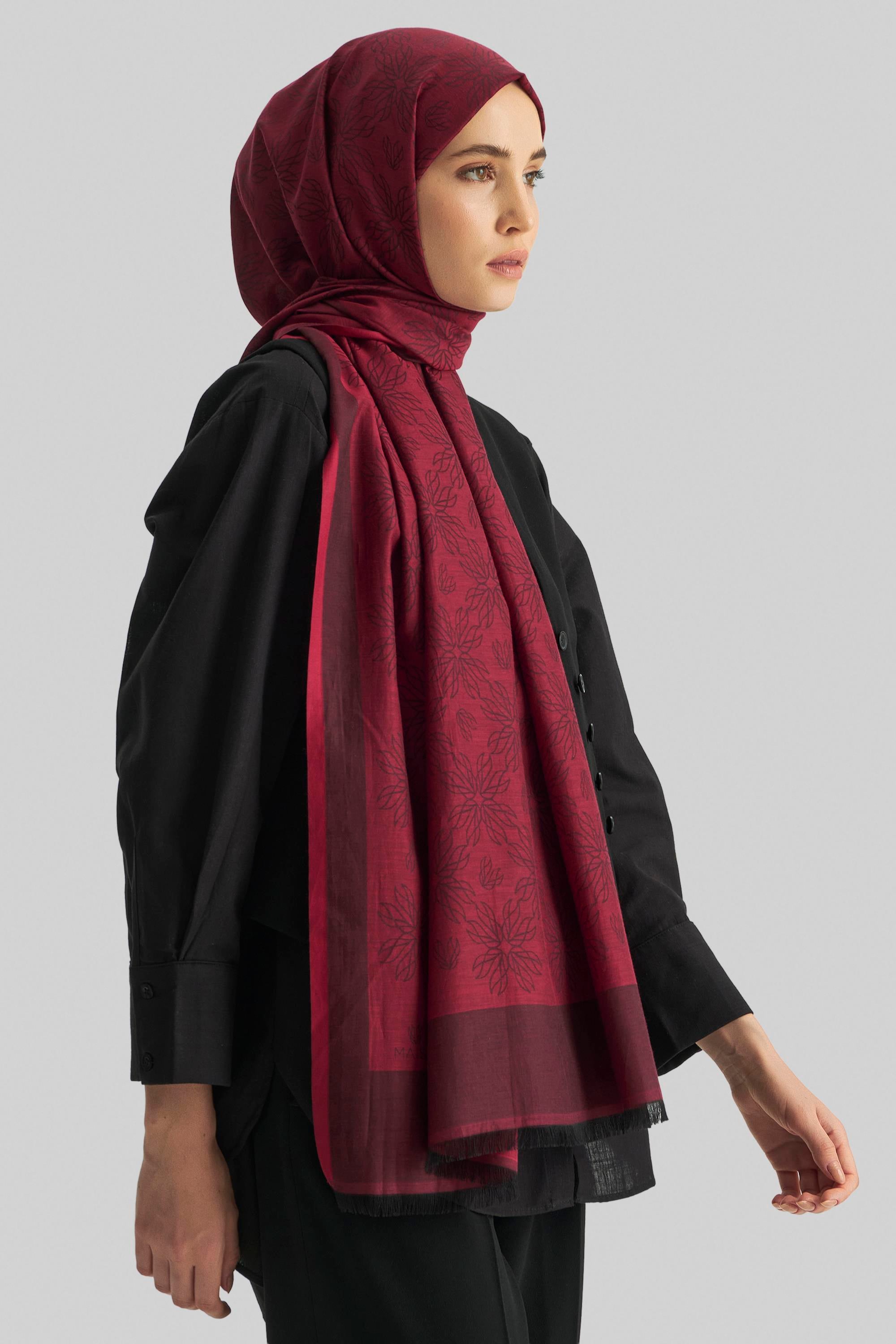 LİZAY PAMUK İPEK ŞAL-BORDO