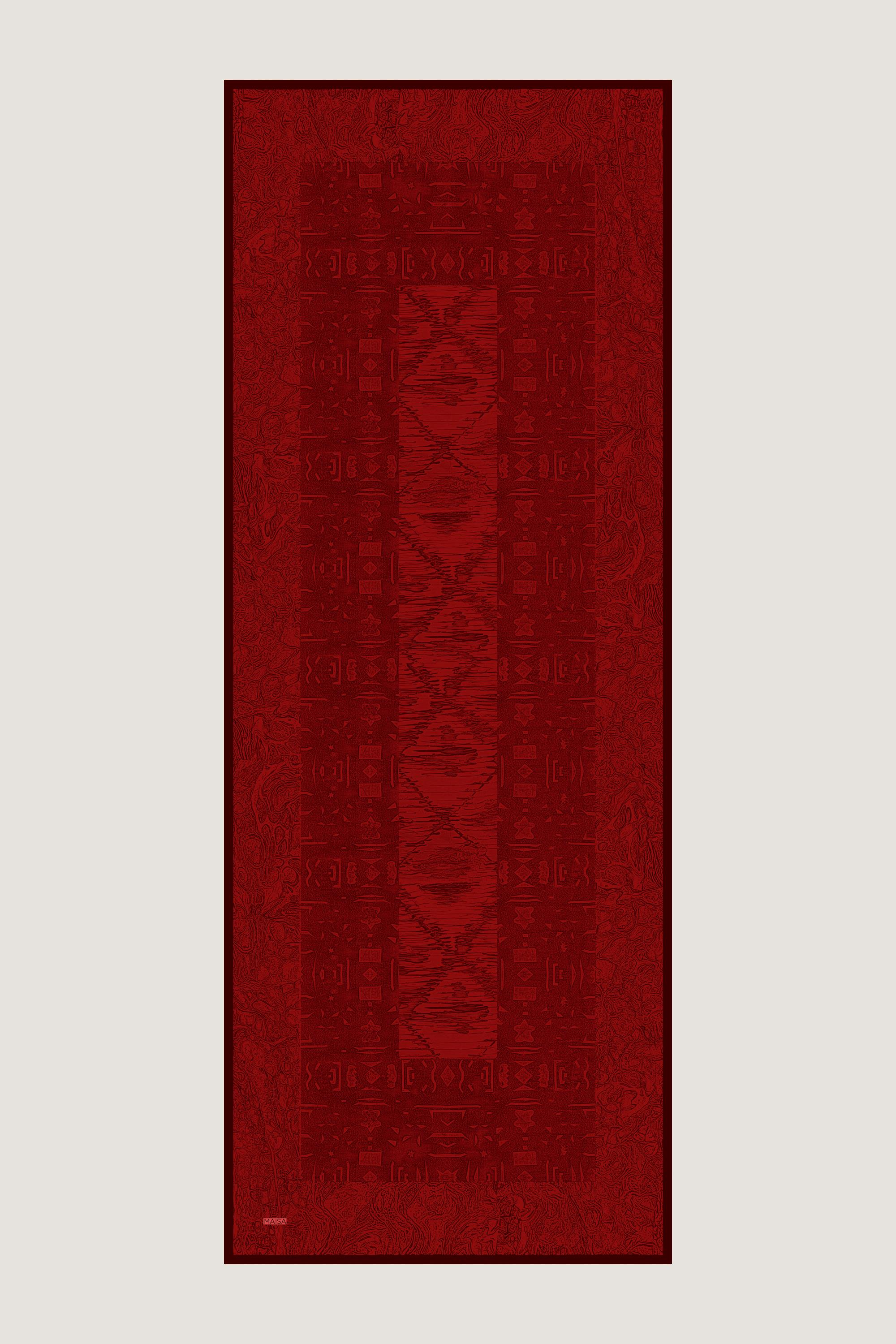 MERZ MULBERRY İPEK ŞAL 70*190 CM - BORDO