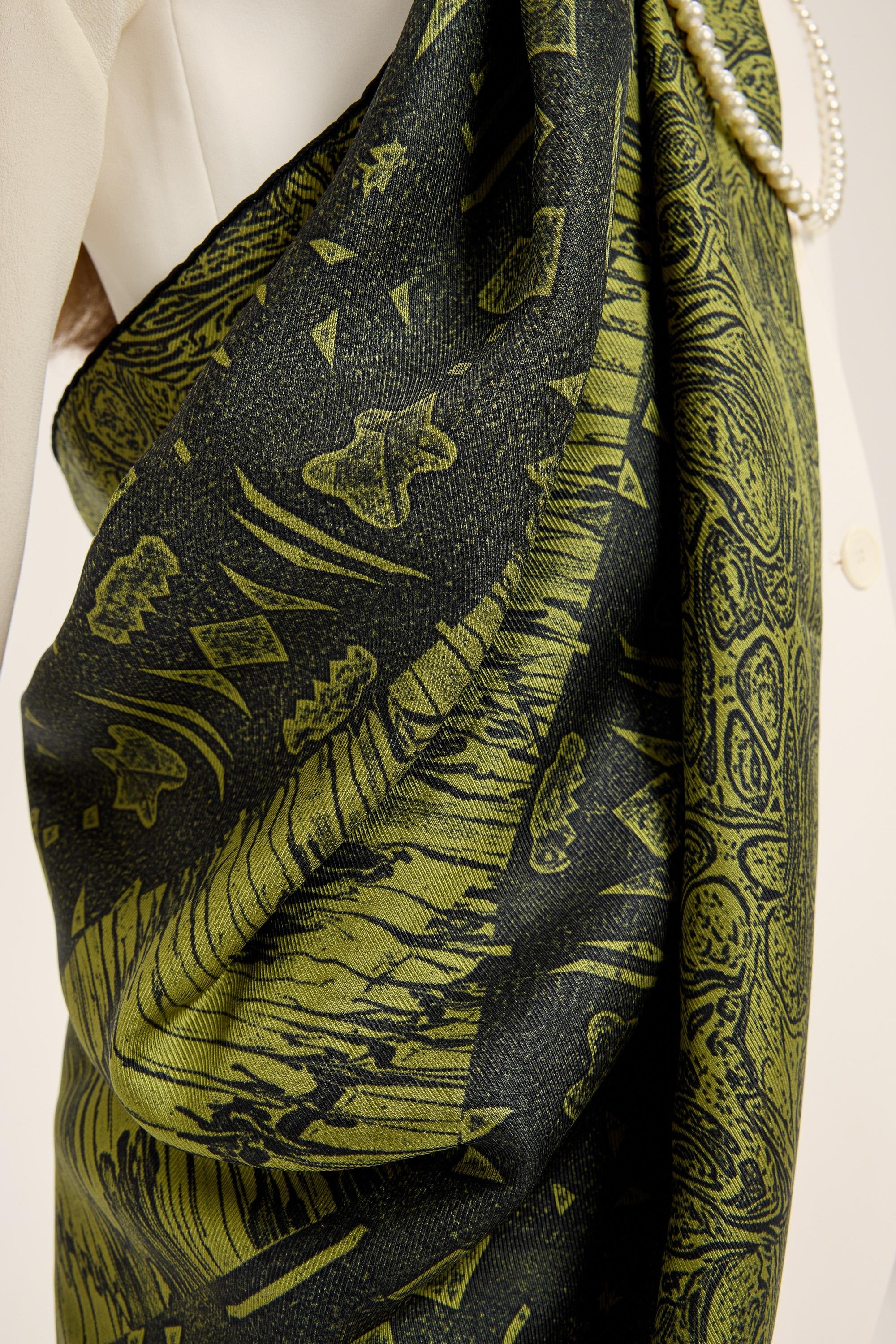 MERZ MULBERRY İPEK ŞAL 70*190 CM - YEŞİL