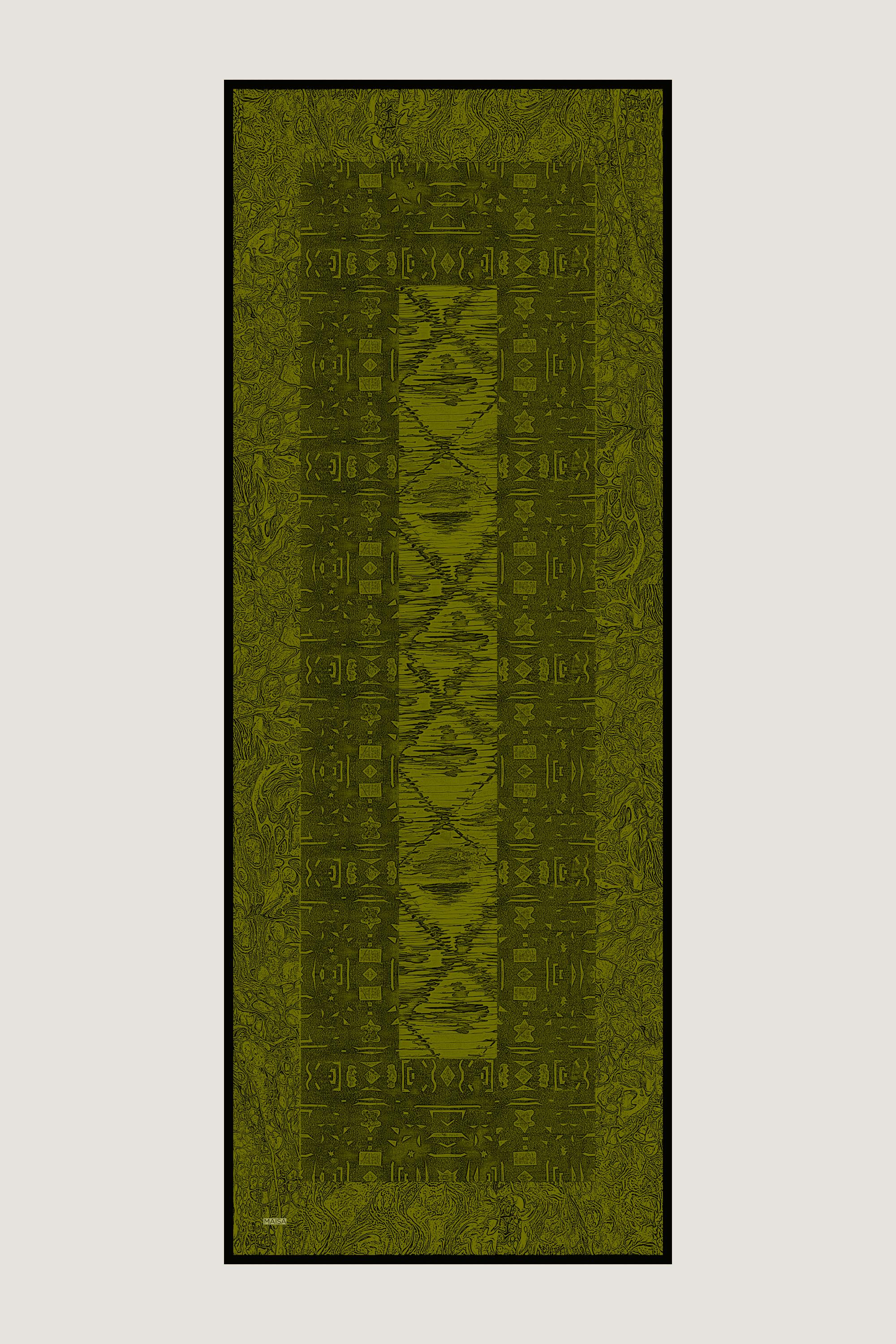 MERZ MULBERRY İPEK ŞAL 70*190 CM - YEŞİL