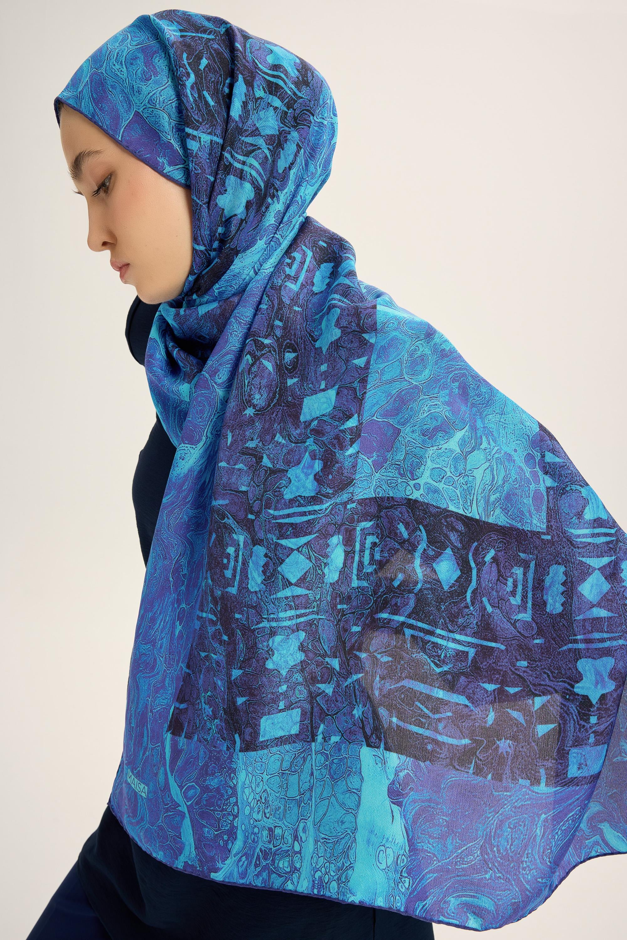 MERZ PAMUK İPEK ŞAL 70*190 CM - SAKS