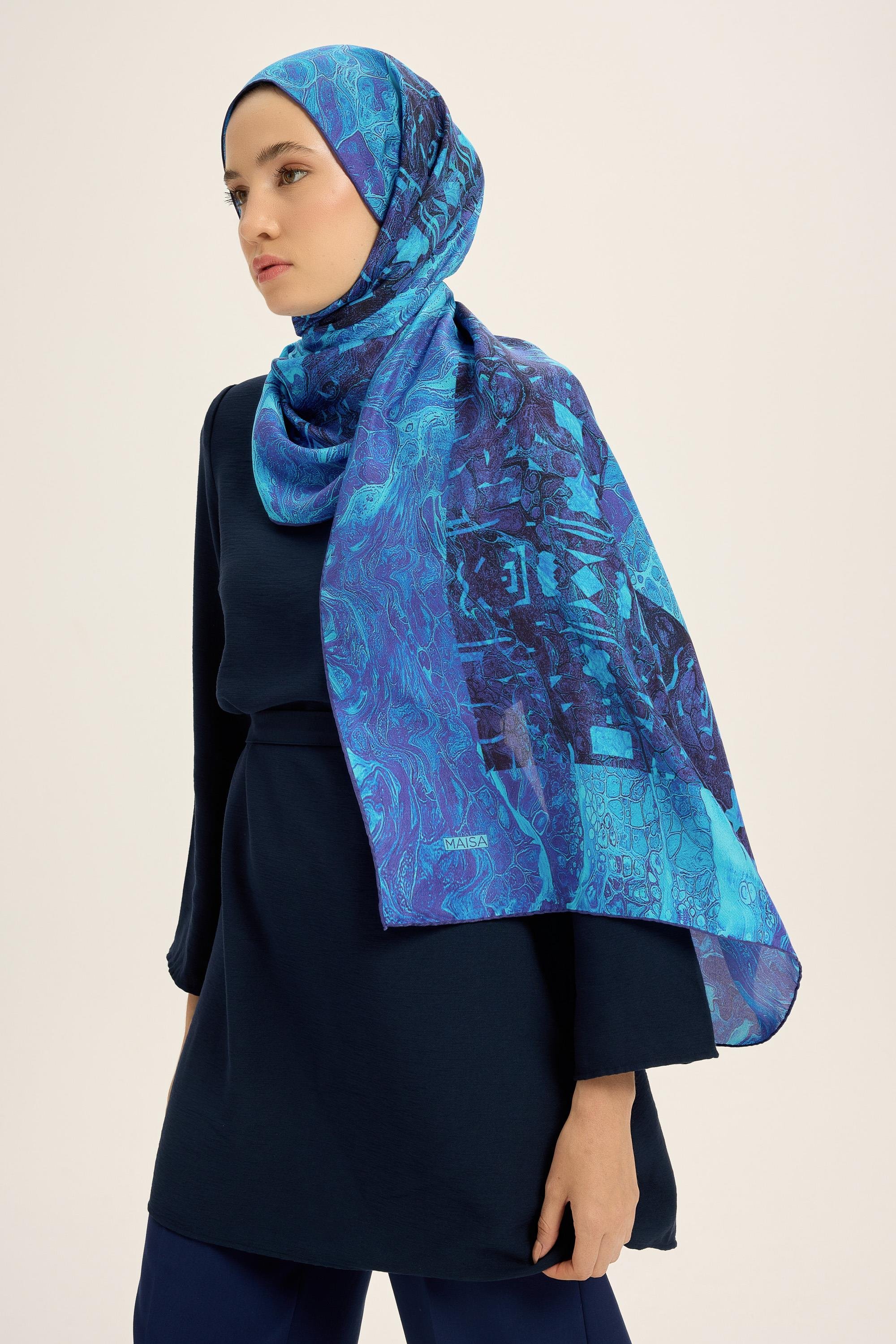 MERZ PAMUK İPEK ŞAL 70*190 CM - SAKS