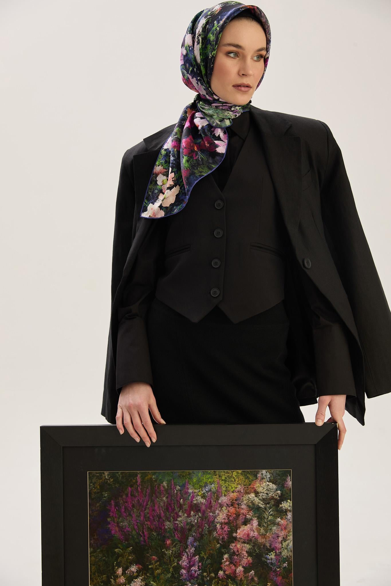 MEVA SURA İPEK EŞARP 90*90 CM - MOR