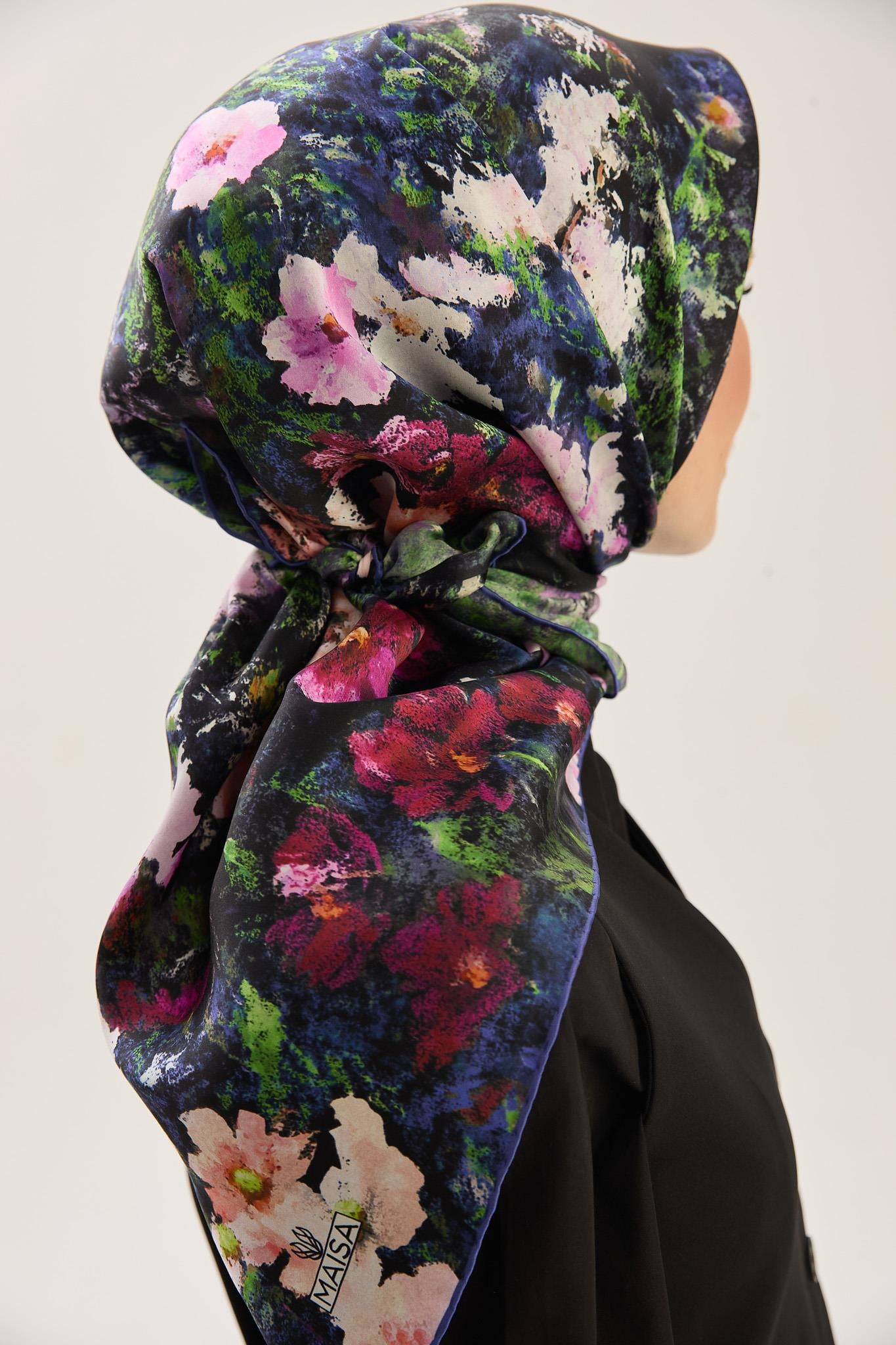 MEVA SURA İPEK EŞARP 90*90 CM - MOR