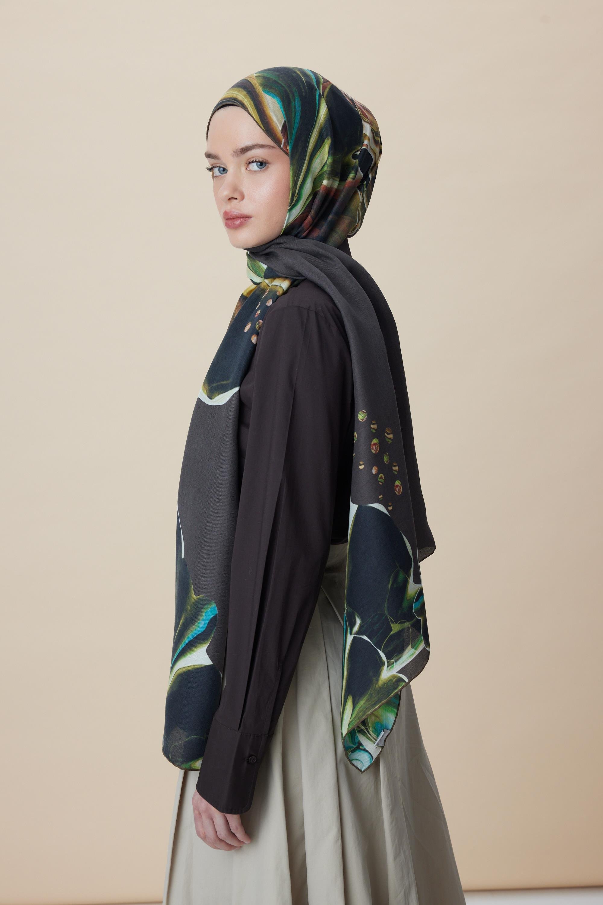 MEVCE PAMUK İPEK ŞAL 70*190 CM - KAHVERENGİ