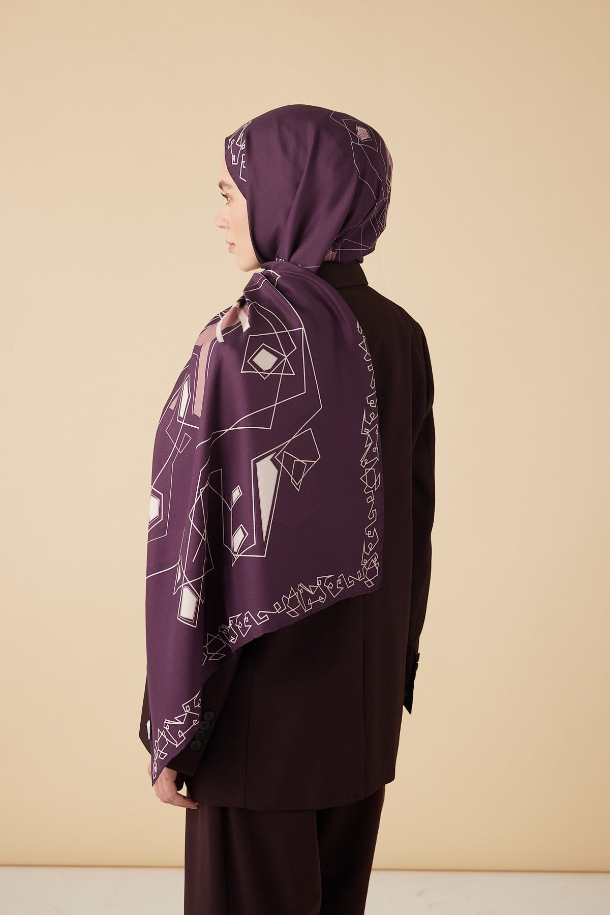 MİNA PAMUK İPEK ŞAL 70*190 CM - MÜRDÜM