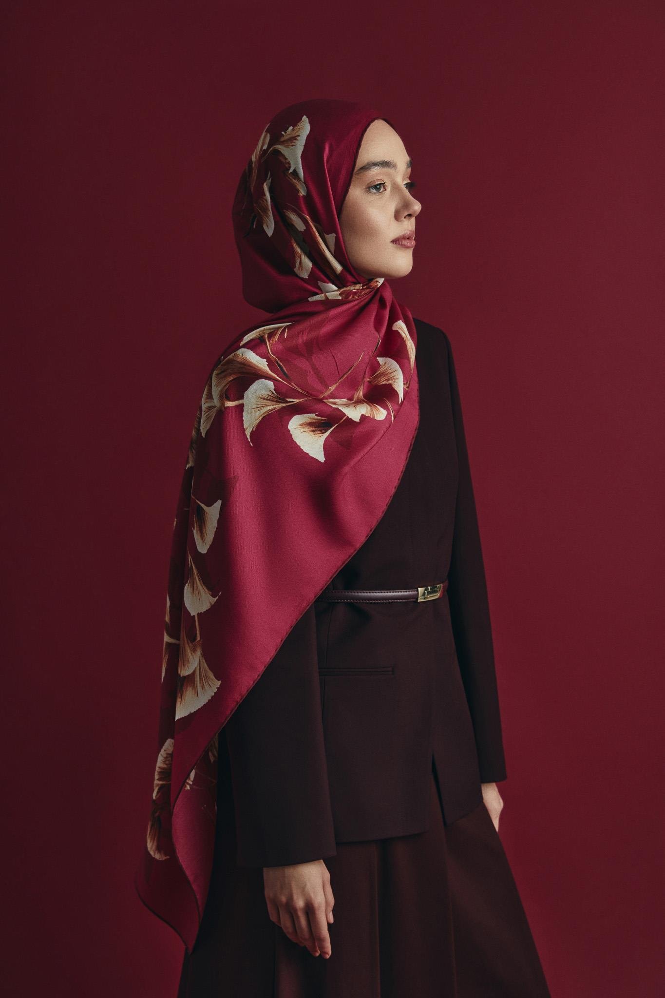 MİSK PAMUK İPEK ŞAL 70*190 CM - KIRMIZI