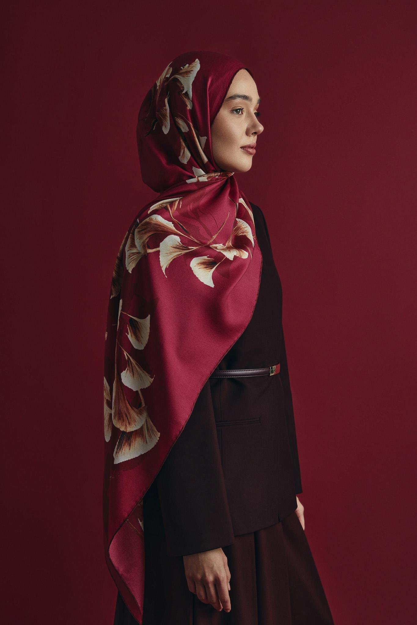 MİSK PAMUK İPEK ŞAL 70*190 CM - KIRMIZI