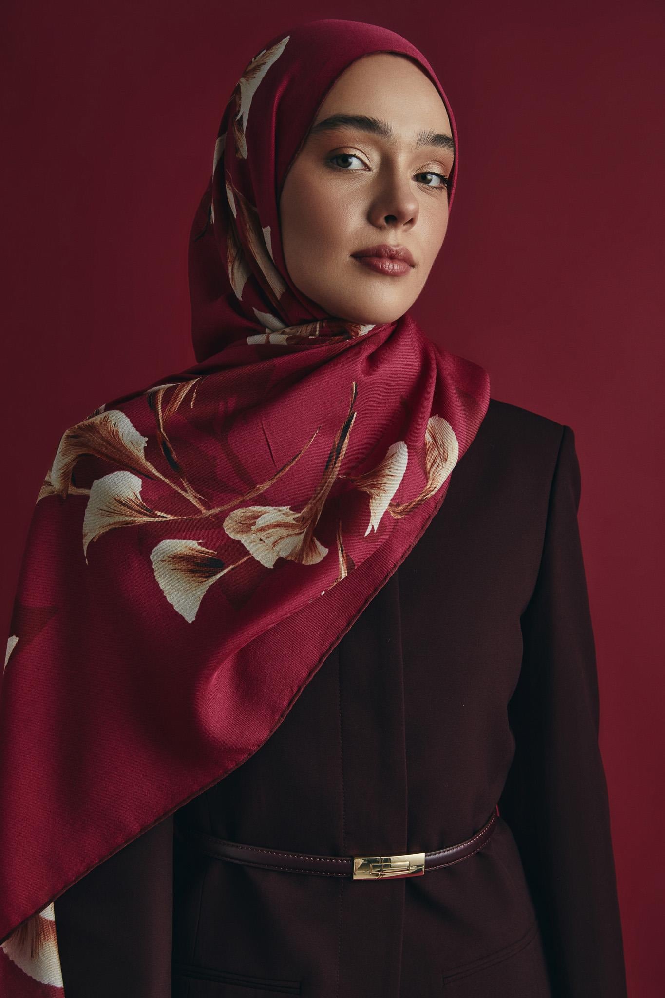 MİSK PAMUK İPEK ŞAL 70*190 CM - KIRMIZI