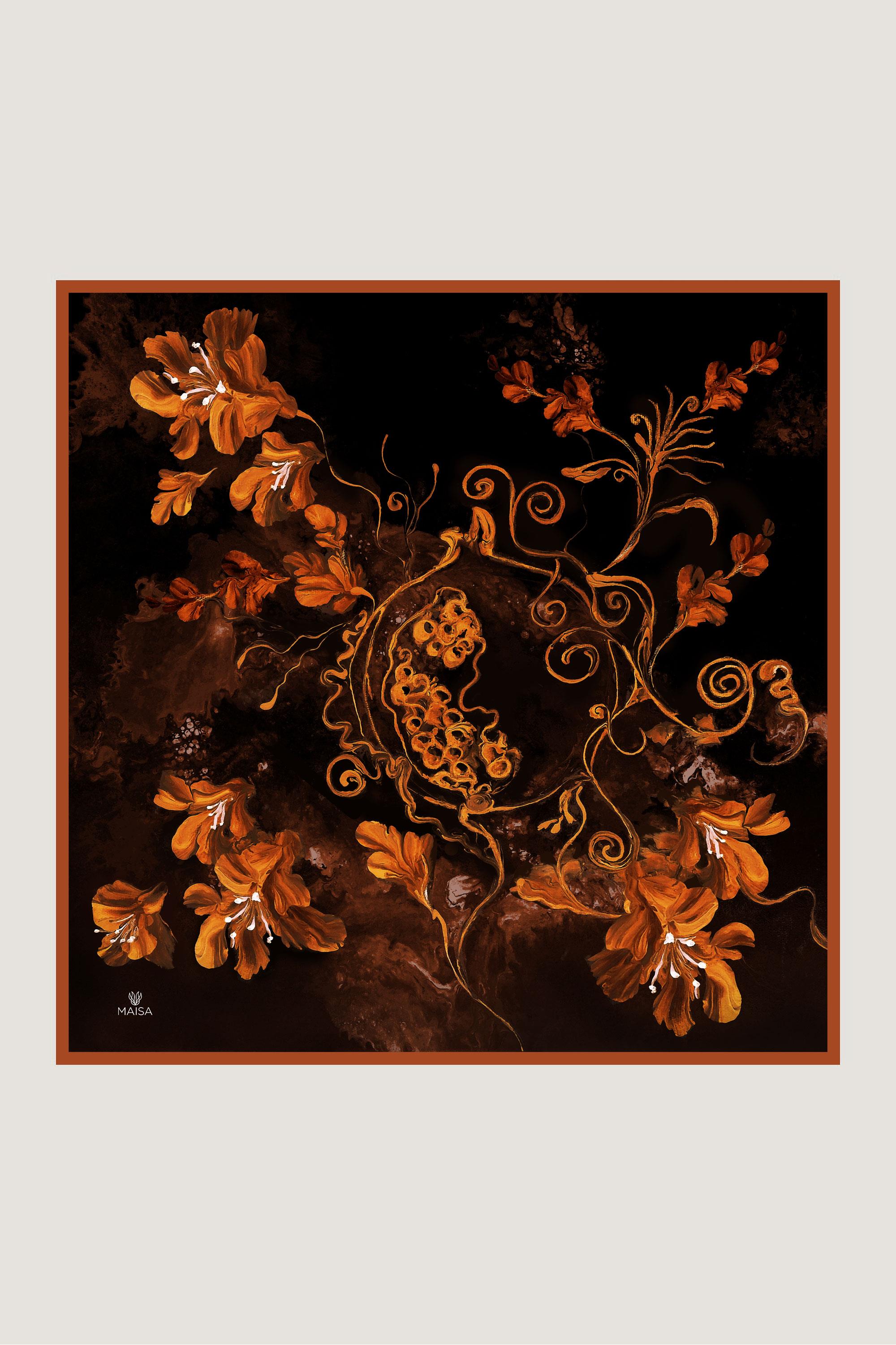 NARİN TİVİL İPEK EŞARP 90*90 CM - SİYAH