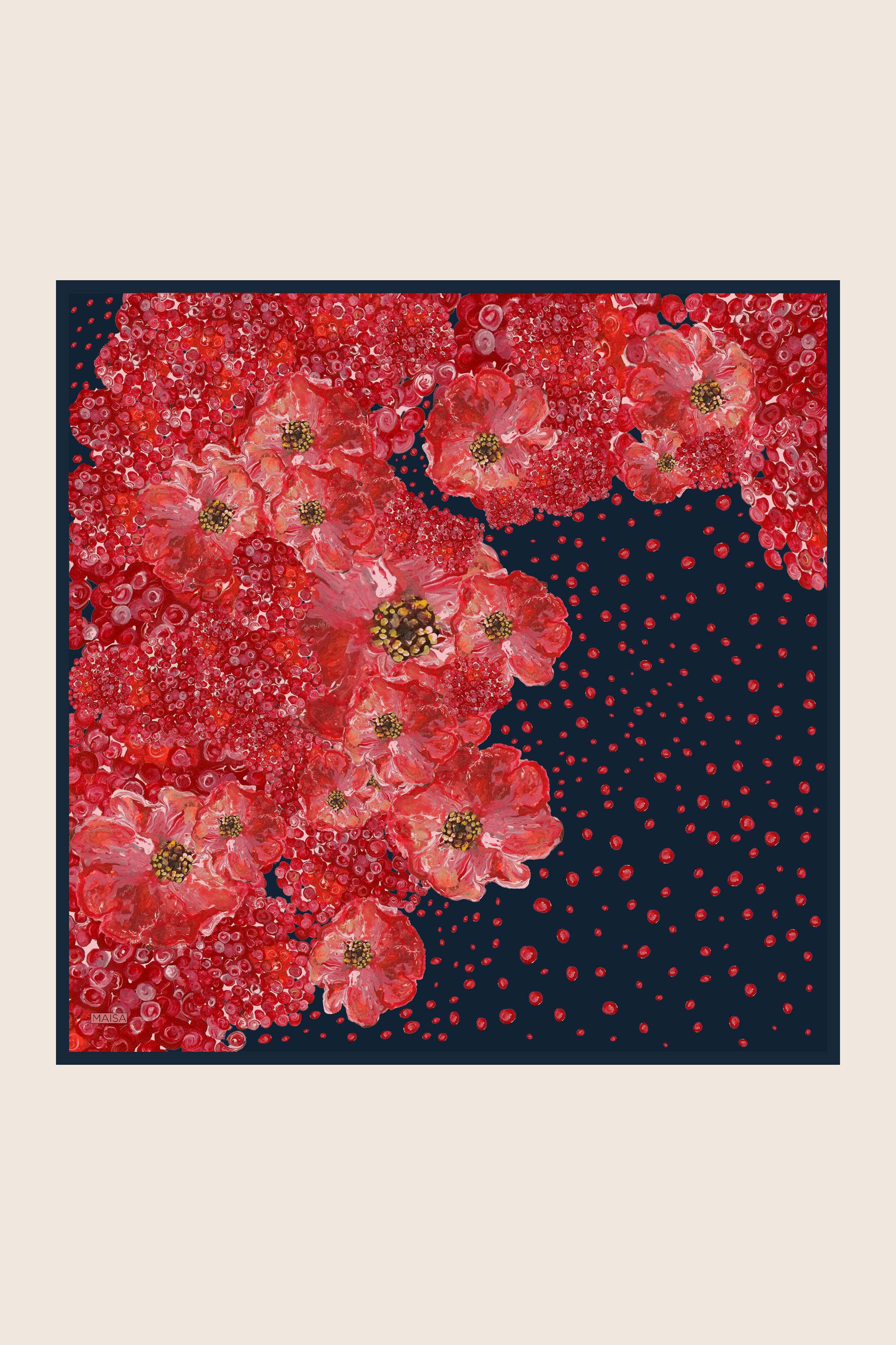 NARLA MULBERRY İPEK EŞARP 90*90 CM - NARÇİÇEĞİ