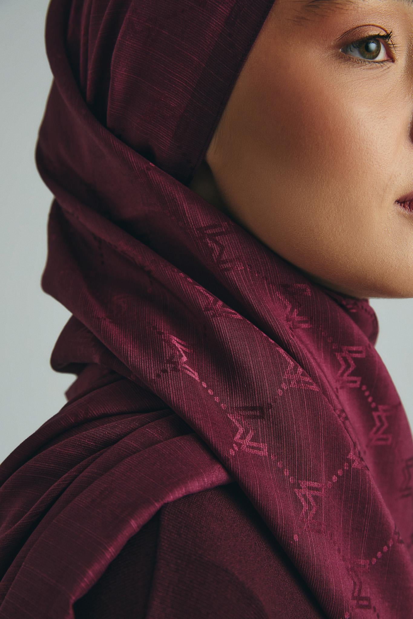 NEDA PAMUK İPEK ŞAL 70*190 CM - BORDO