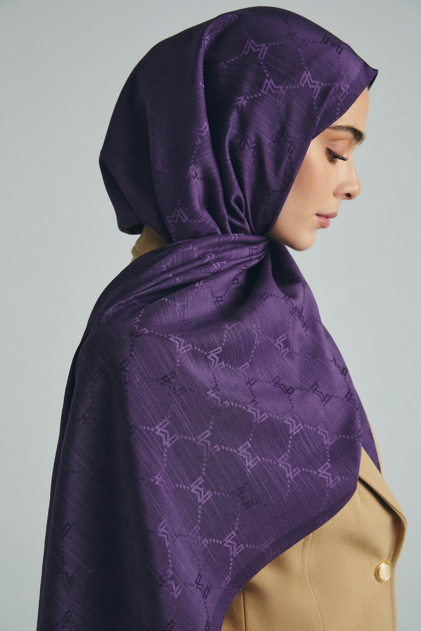 NEDA PAMUK İPEK ŞAL 70*190 CM - MÜRDÜM