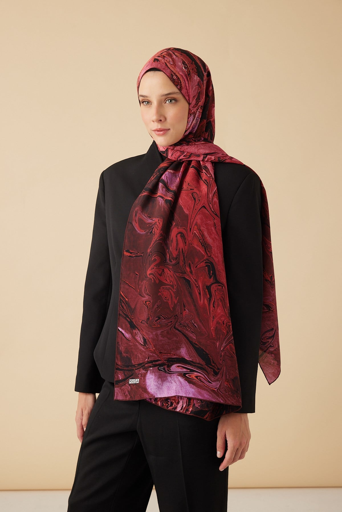 NEFES KREP İPEK ŞAL 70*190 CM - FUŞYA