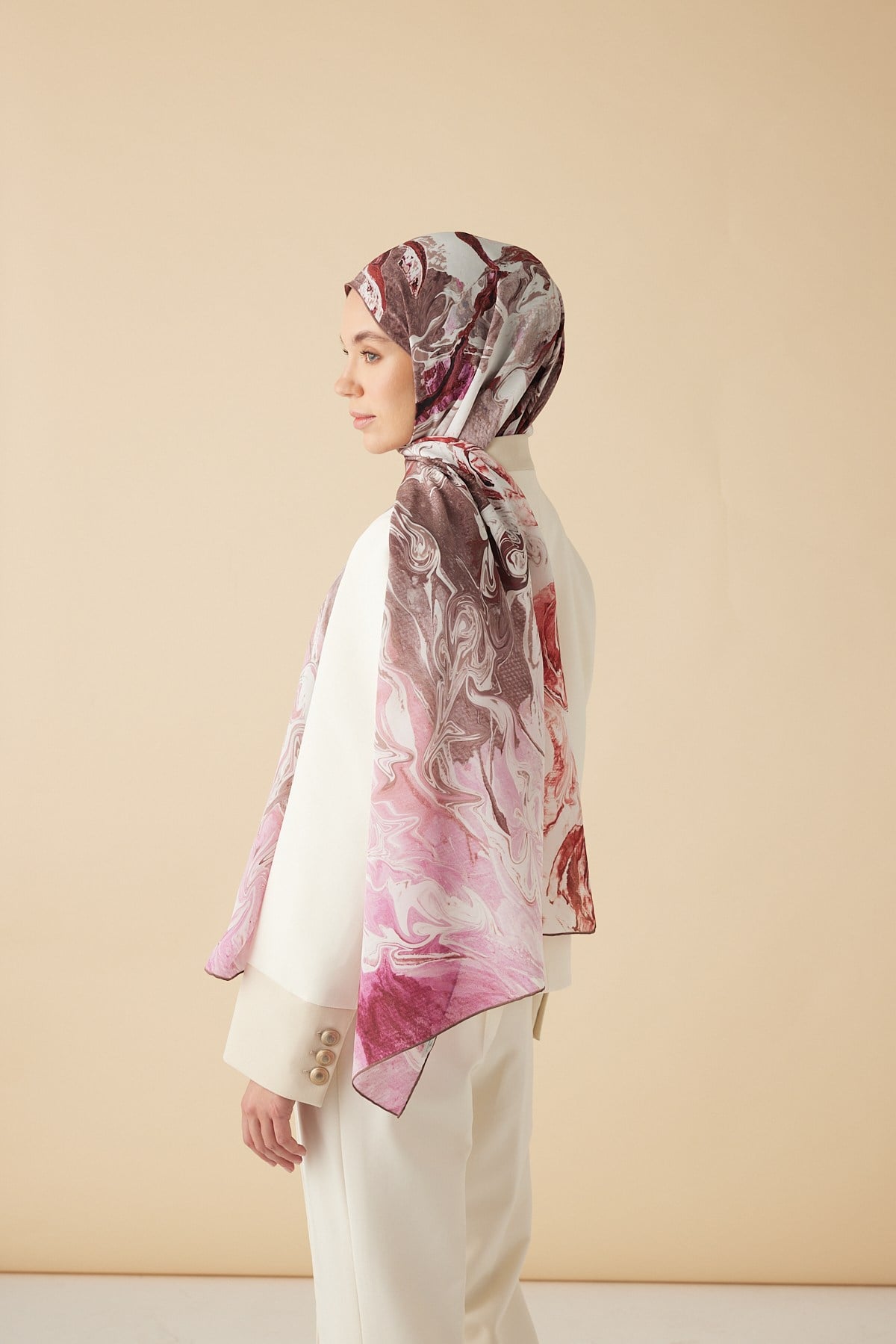 NEFES KREP İPEK ŞAL 70*190 CM - PEMBE