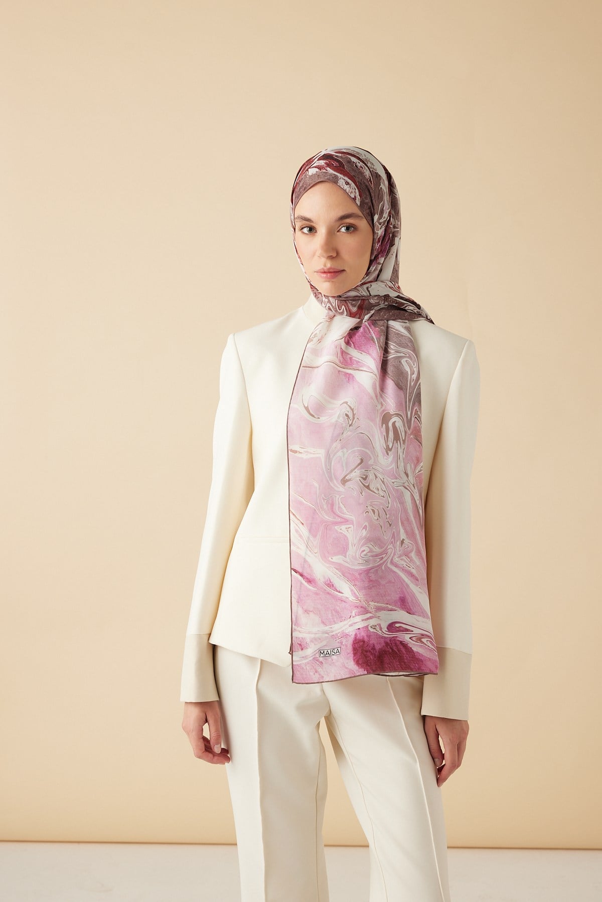 NEFES KREP İPEK ŞAL 70*190 CM - PEMBE