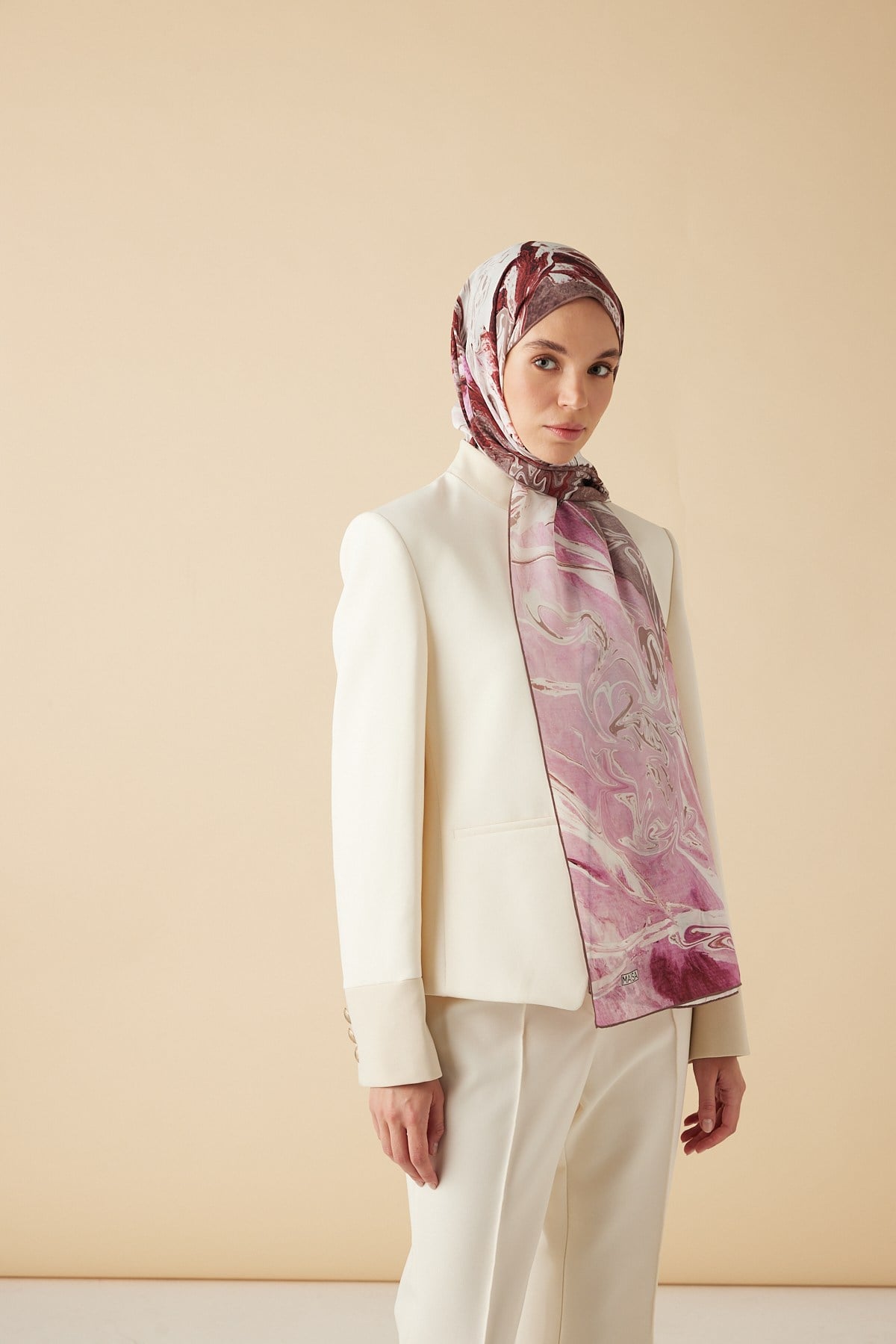 NEFES KREP İPEK ŞAL 70*190 CM - PEMBE