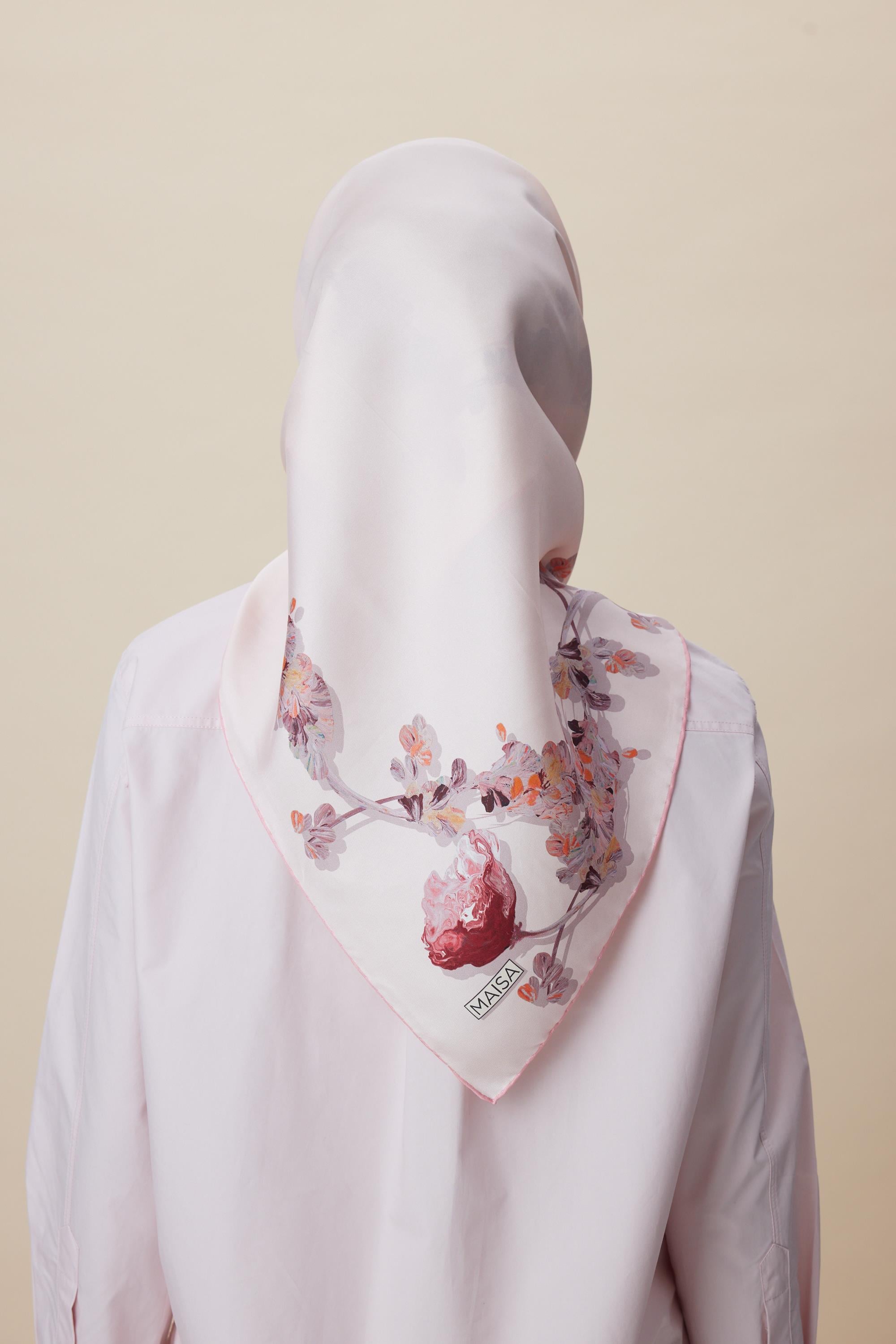 NEVA ÇİFT TARAFLI TİVİL İPEK EŞARP 90*90 CM - PEMBE