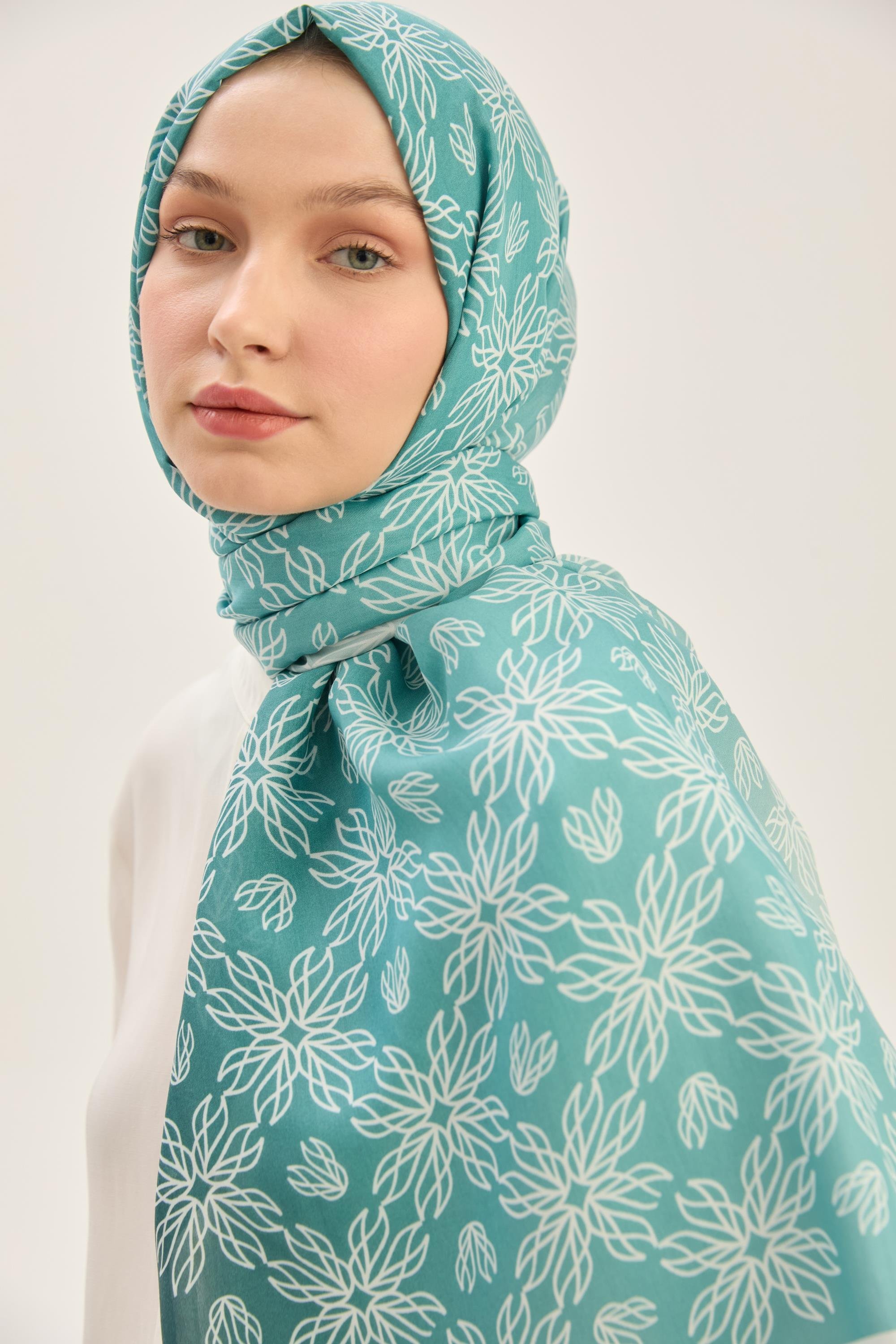 NEVA FLOŞ VİSKON 70*190 CM ŞAL - PETROL MAVİ