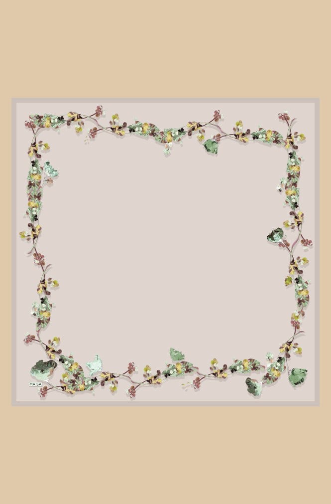 NEVA TİVİL İPEK EŞARP 90*90 CM - GÜL KURUSU