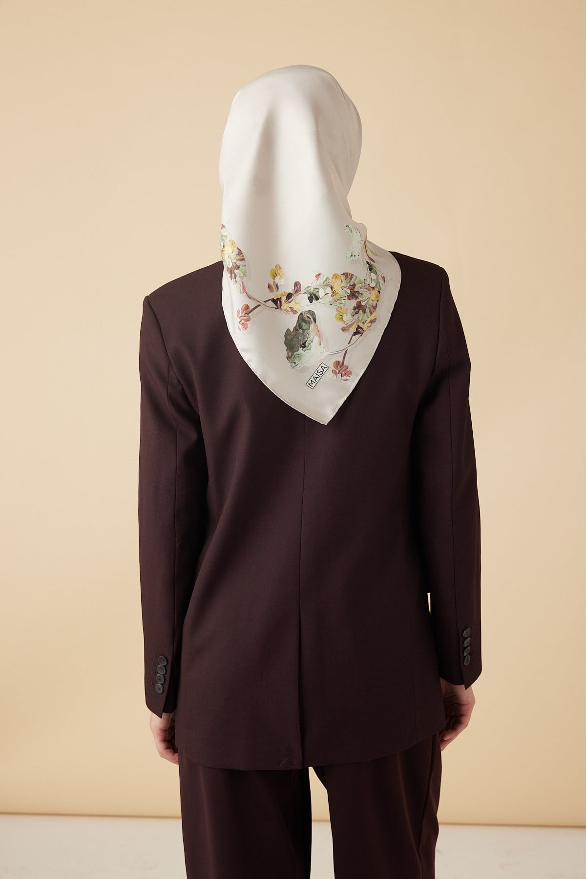 NEVA TİVİL İPEK EŞARP 90*90 CM - GÜL KURUSU