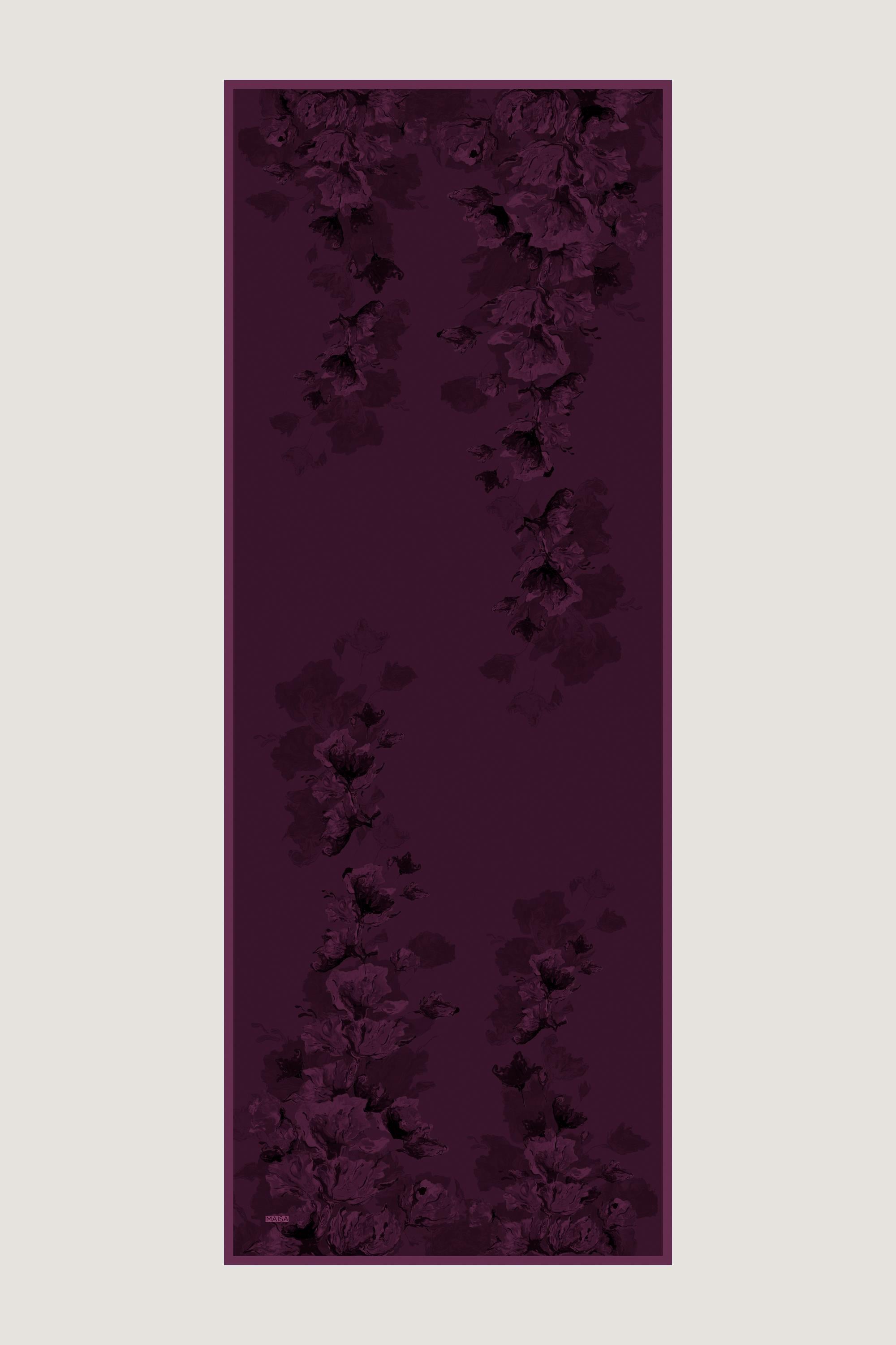 NEVBAHAR KREP İPEK ŞAL 70*190 CM - KOYU MÜRDÜM