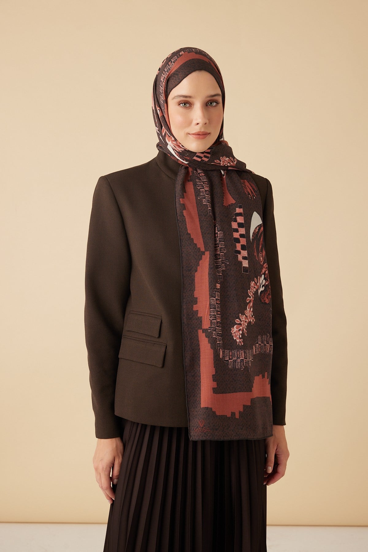 NÜVE YÜN MODAL ŞAL 70*200 CM - BORDO
