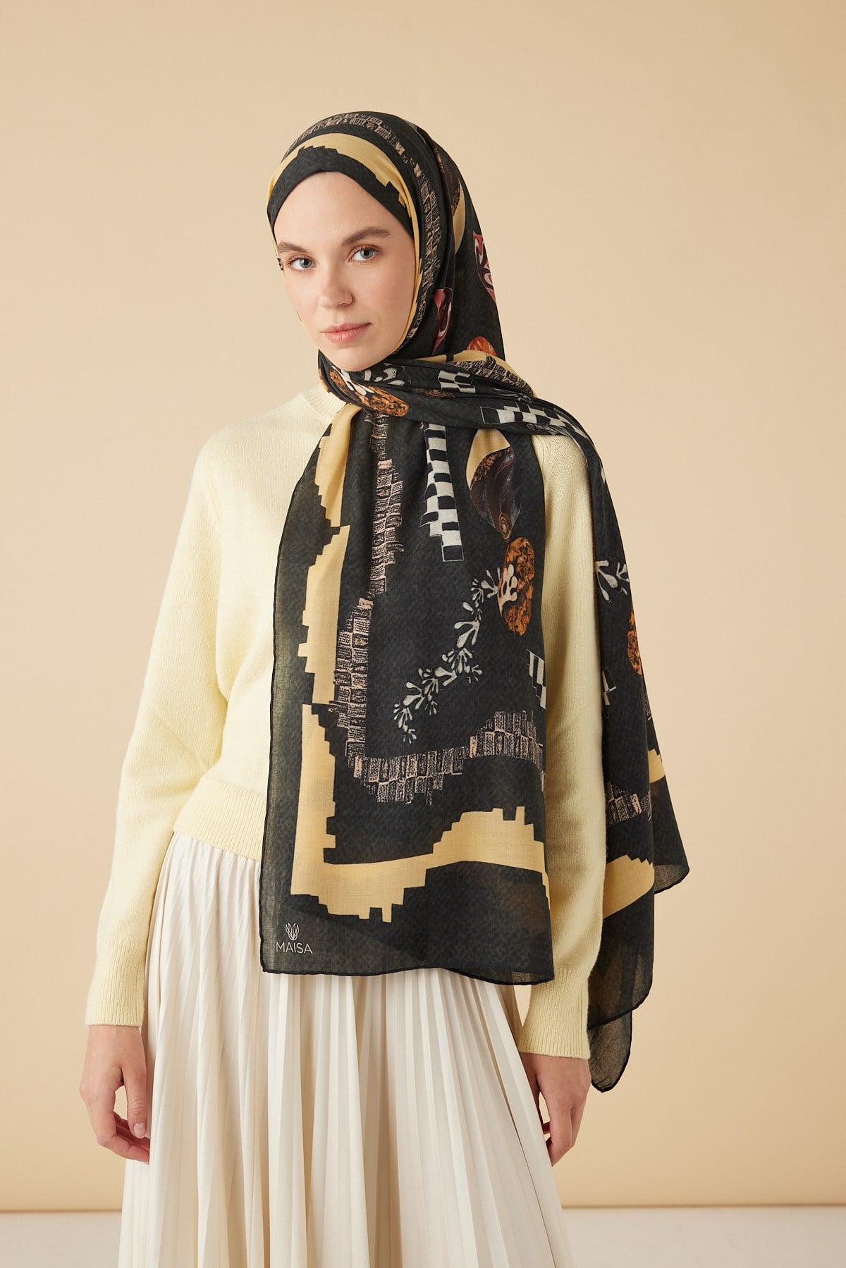 NÜVE YÜN MODAL ŞAL 70*200 CM - SİYAH