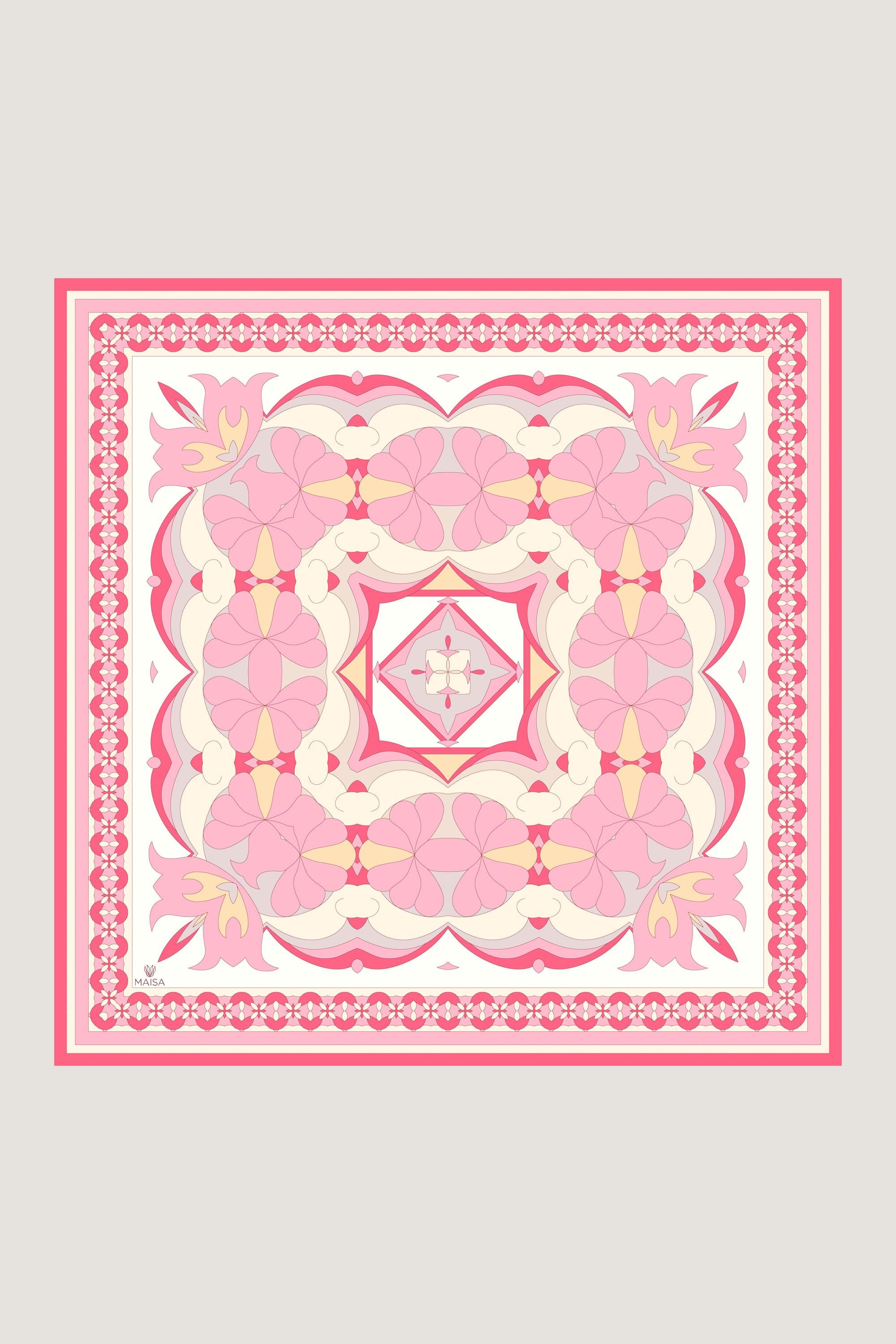 RANA TİVİL İPEK EŞARP 90*90 CM - PUDRA PEMBE