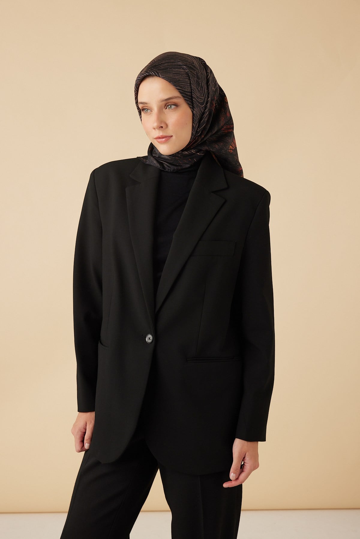 RAVZA MULBERRY İPEK EŞARP 90*90 CM - ACI KAHVE