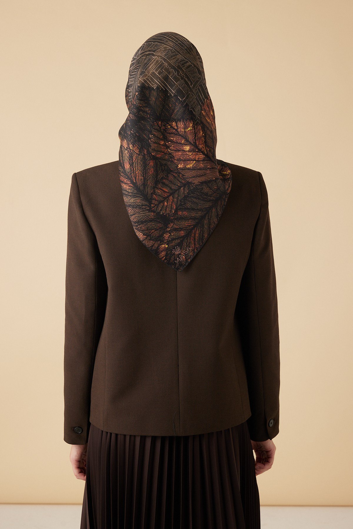 RAVZA MULBERRY İPEK EŞARP 90*90 CM - HAKİ