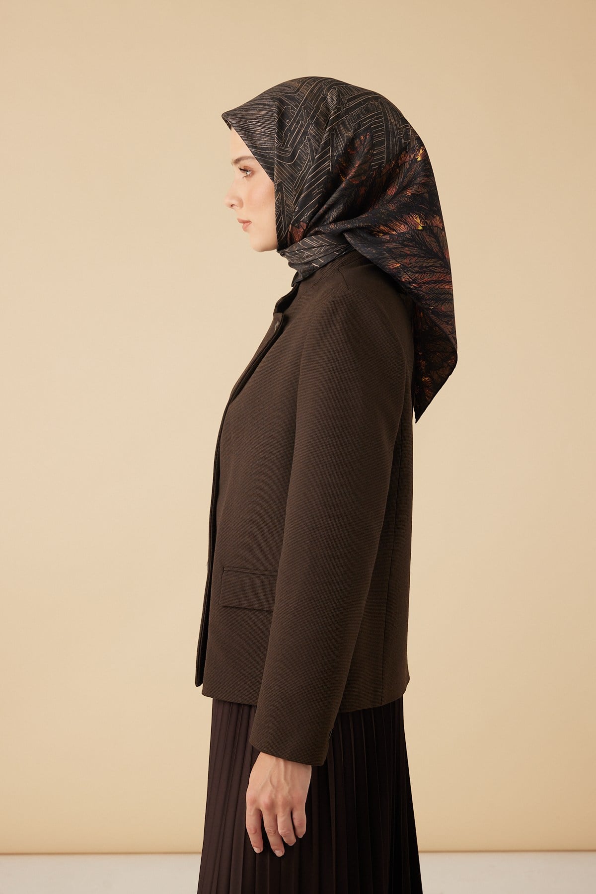 RAVZA MULBERRY İPEK EŞARP 90*90 CM - HAKİ